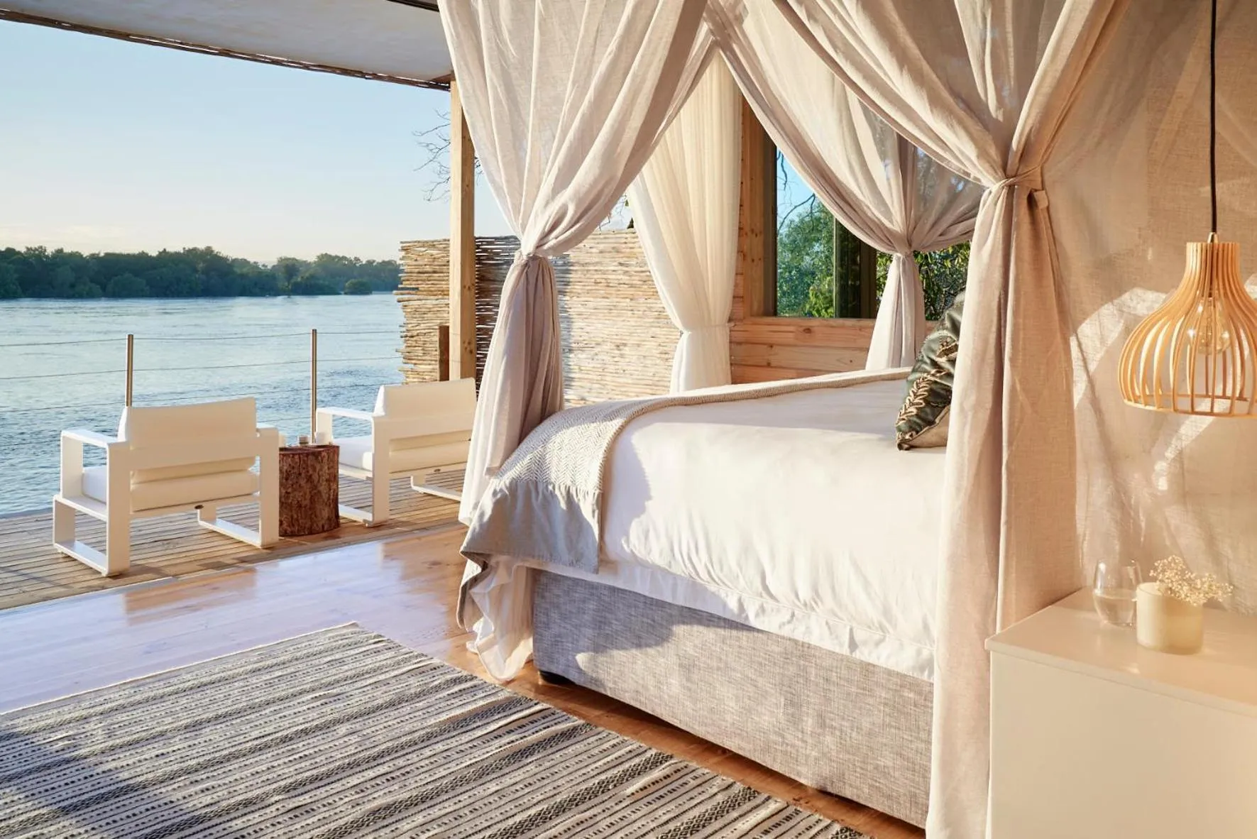 Natural landscape, Bed in Victoria Falls River Lodge