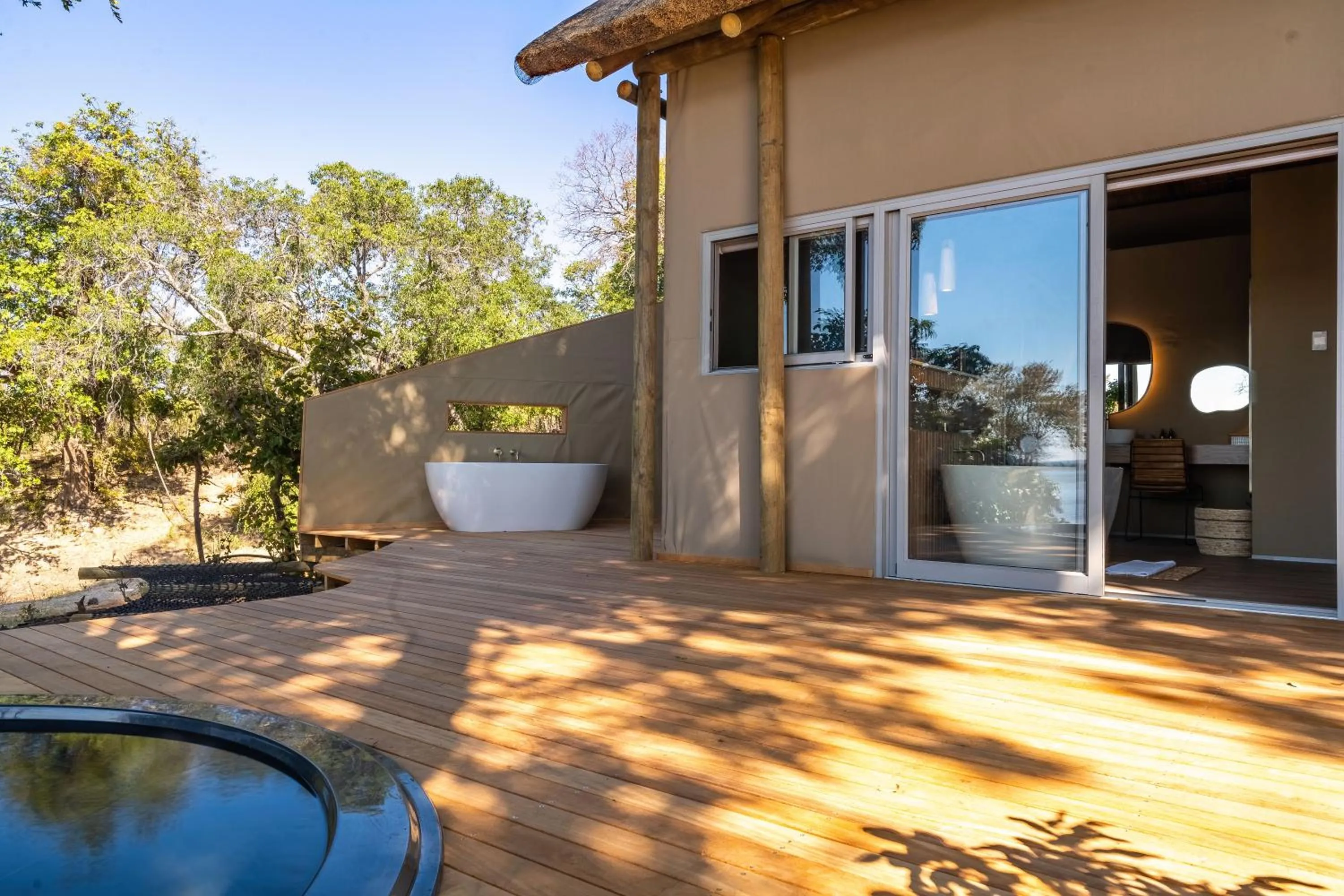Open Air Bath in Victoria Falls River Lodge