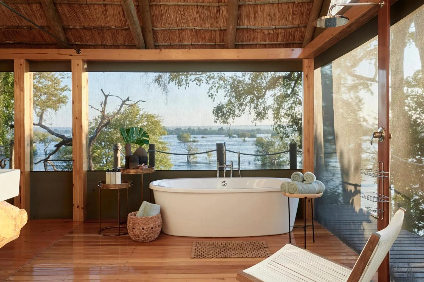 Shower in Victoria Falls River Lodge