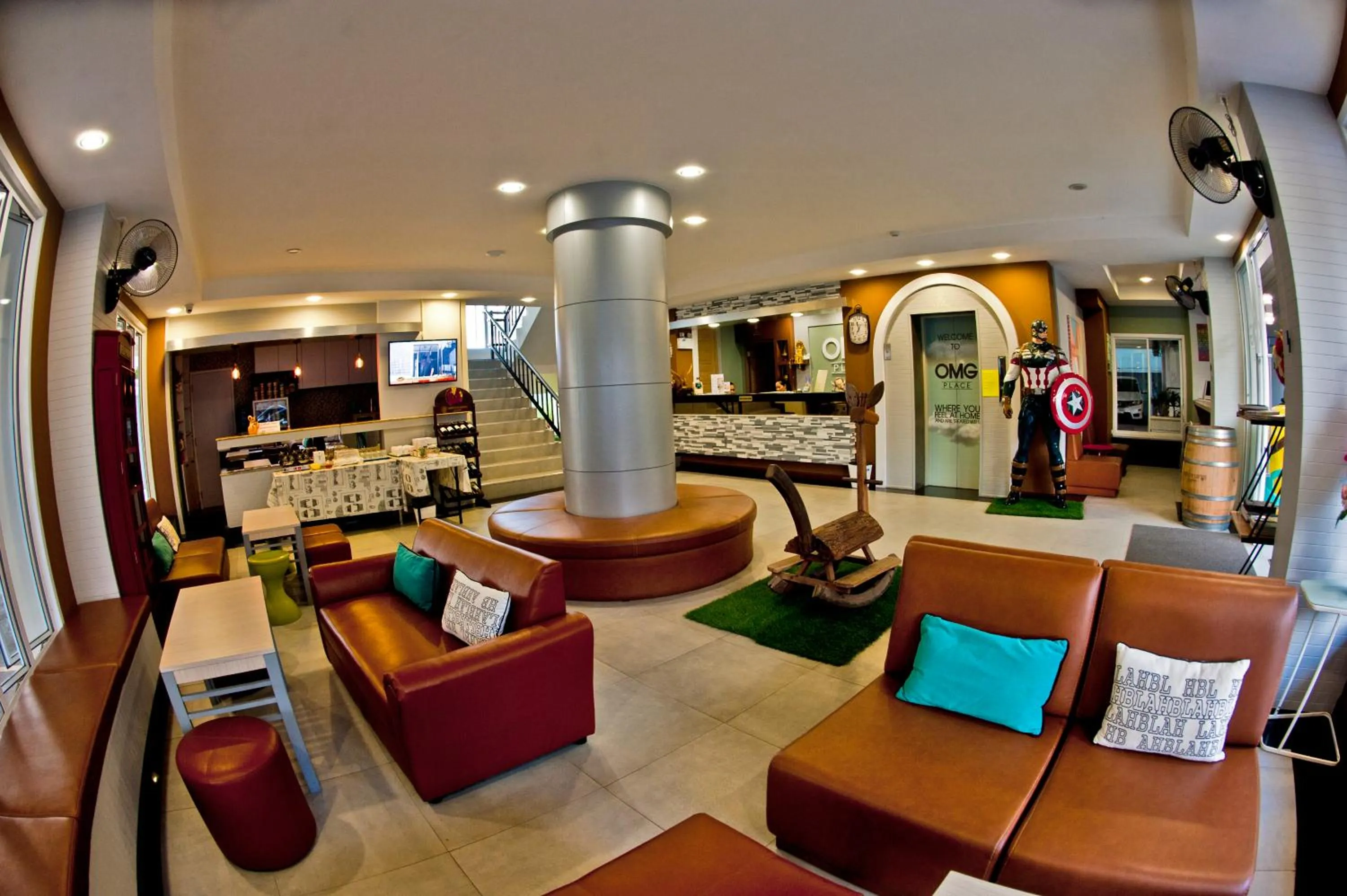 Lobby or reception in OMG Hotel