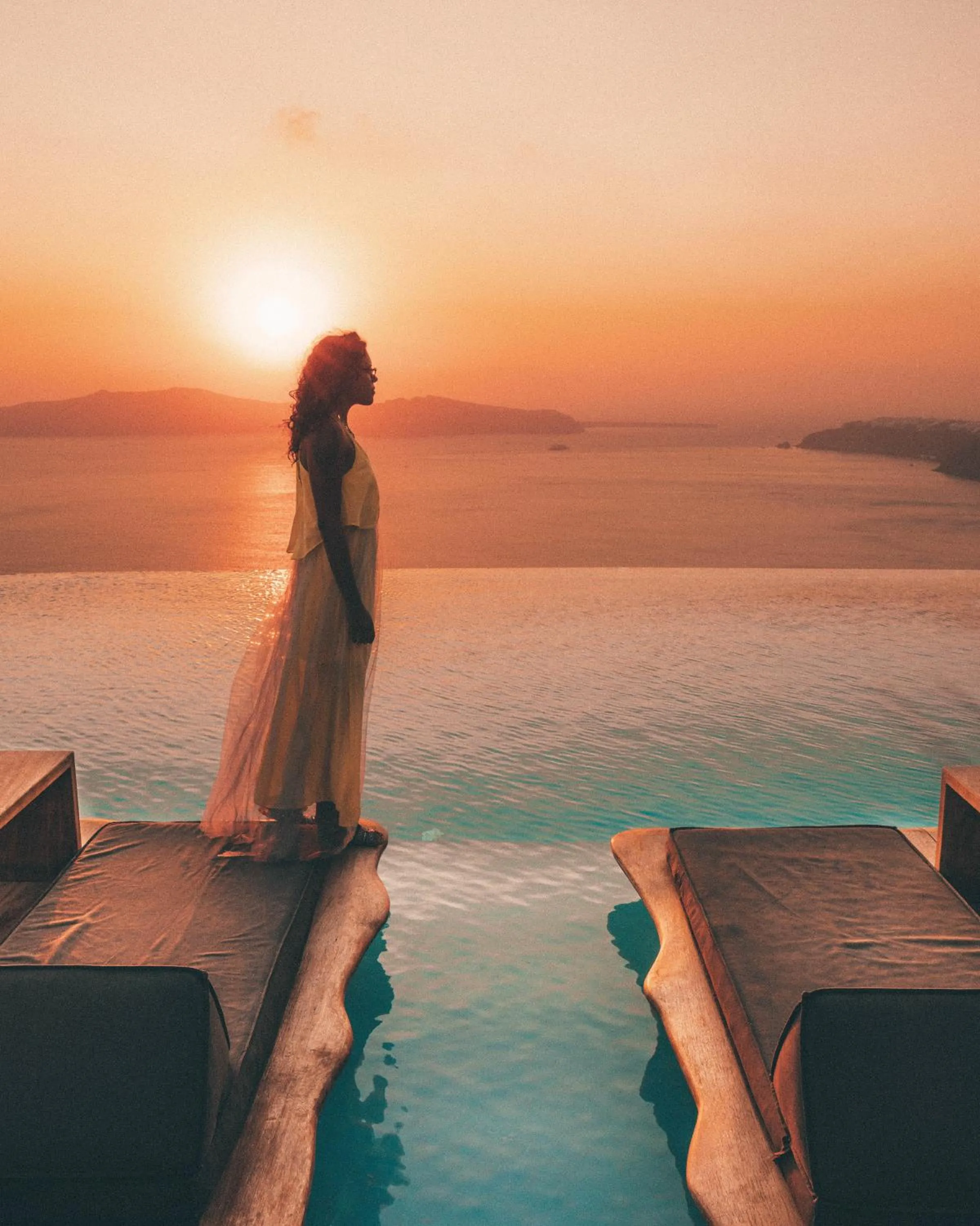 Swimming pool in Cavo Tagoo Santorini