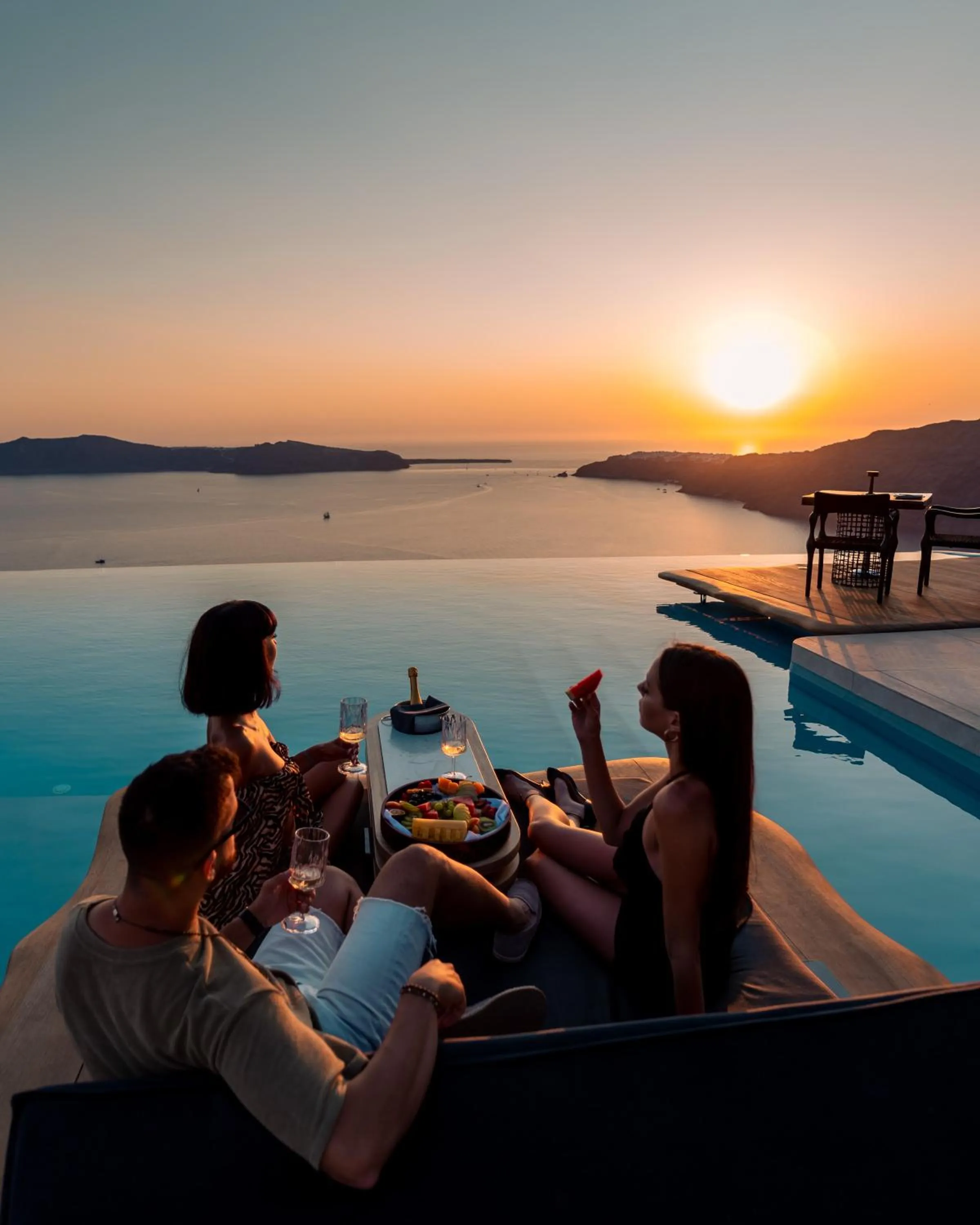 People in Cavo Tagoo Santorini