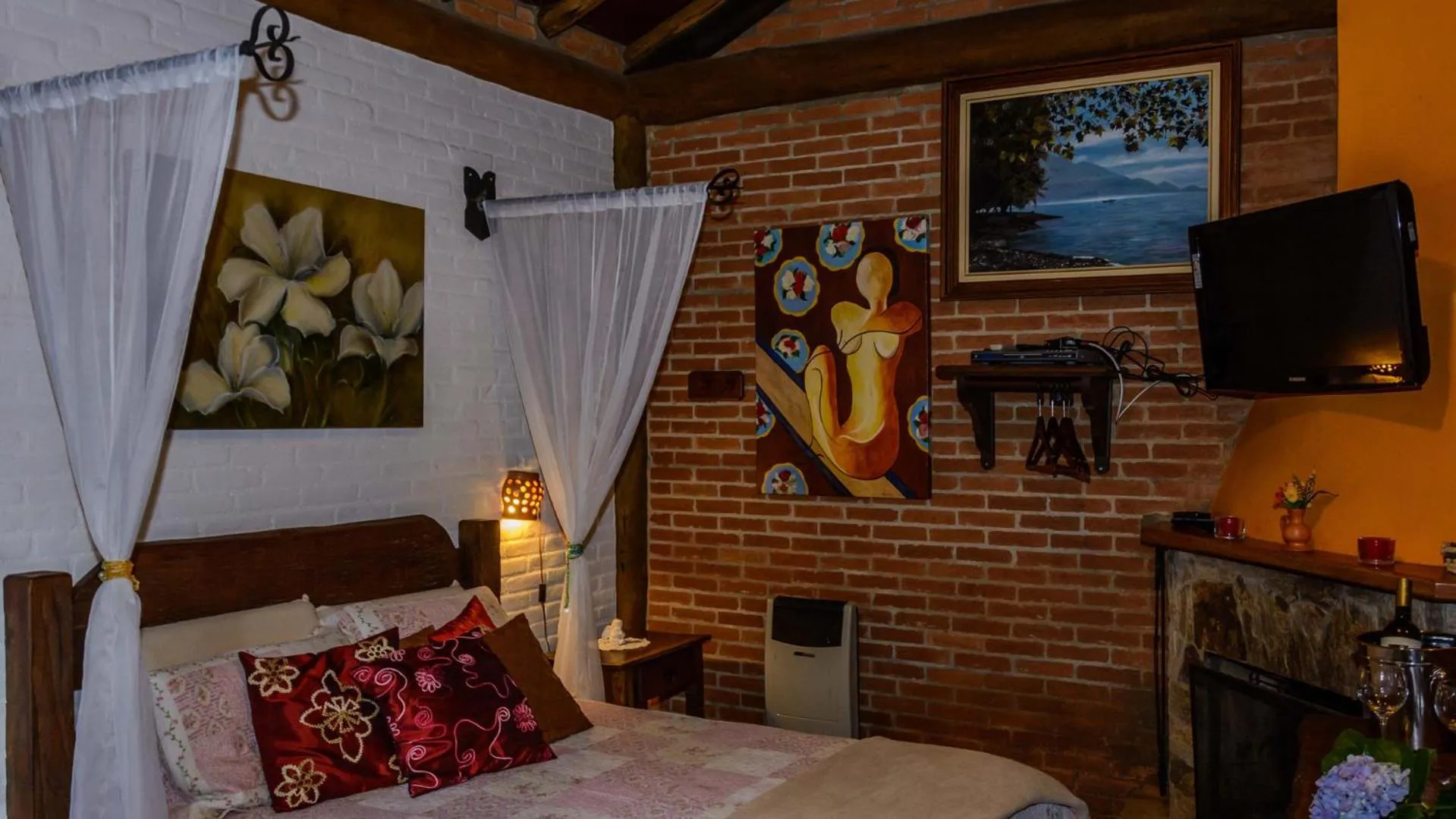 Bed in Pousada Alto da Neblina