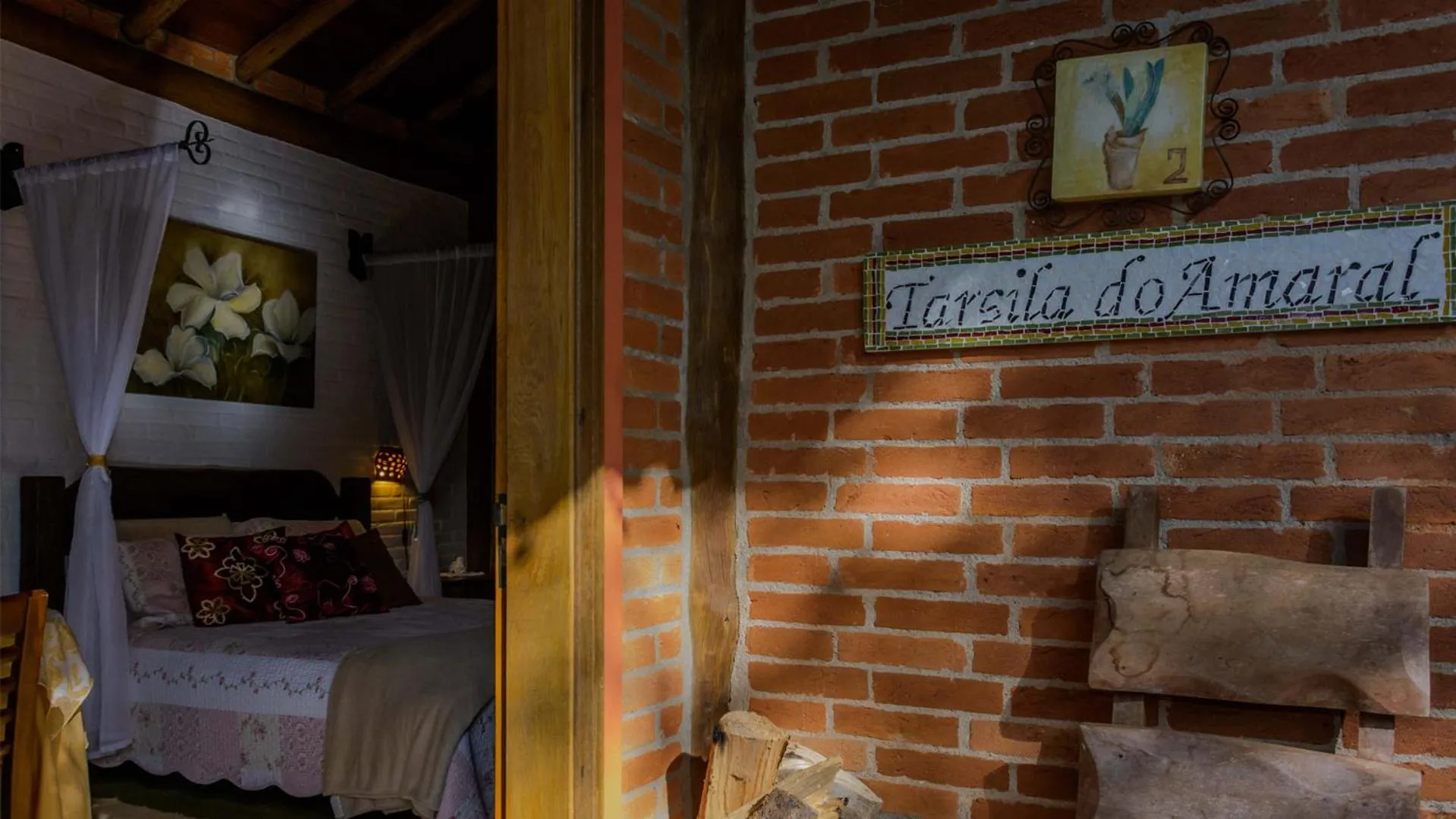 Bed in Pousada Alto da Neblina