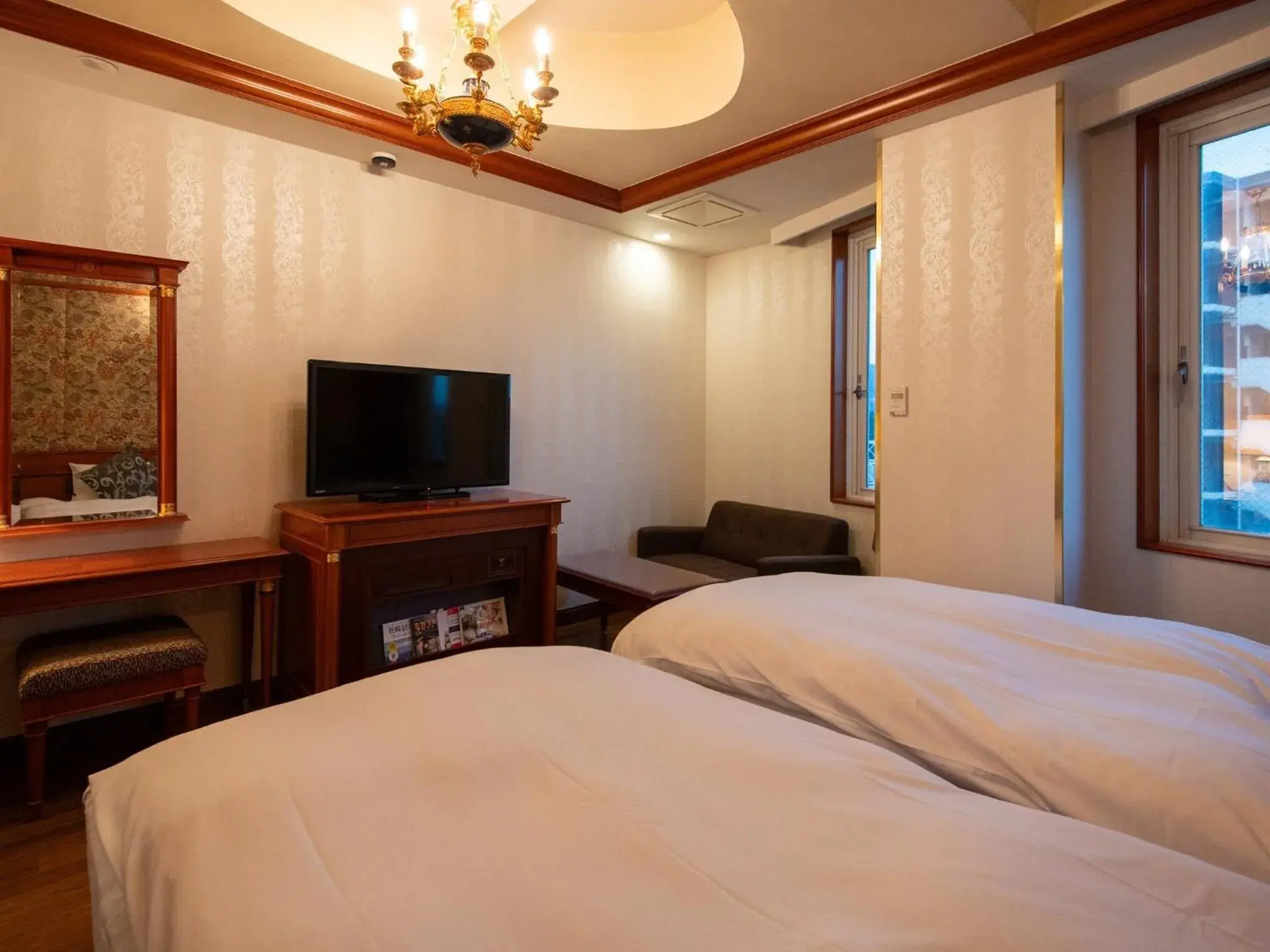 View (from property/room), Bed in Hotel Concerto Nagasaki View (from property/room), Bed in Hotel Concerto Nagasaki