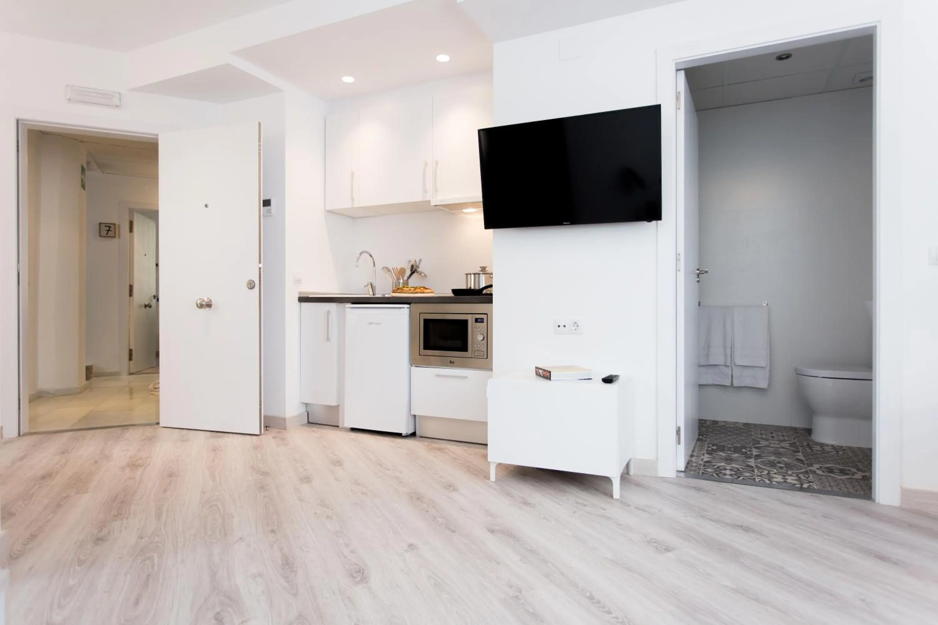 Kitchen or kitchenette in Apartamentos Wallace