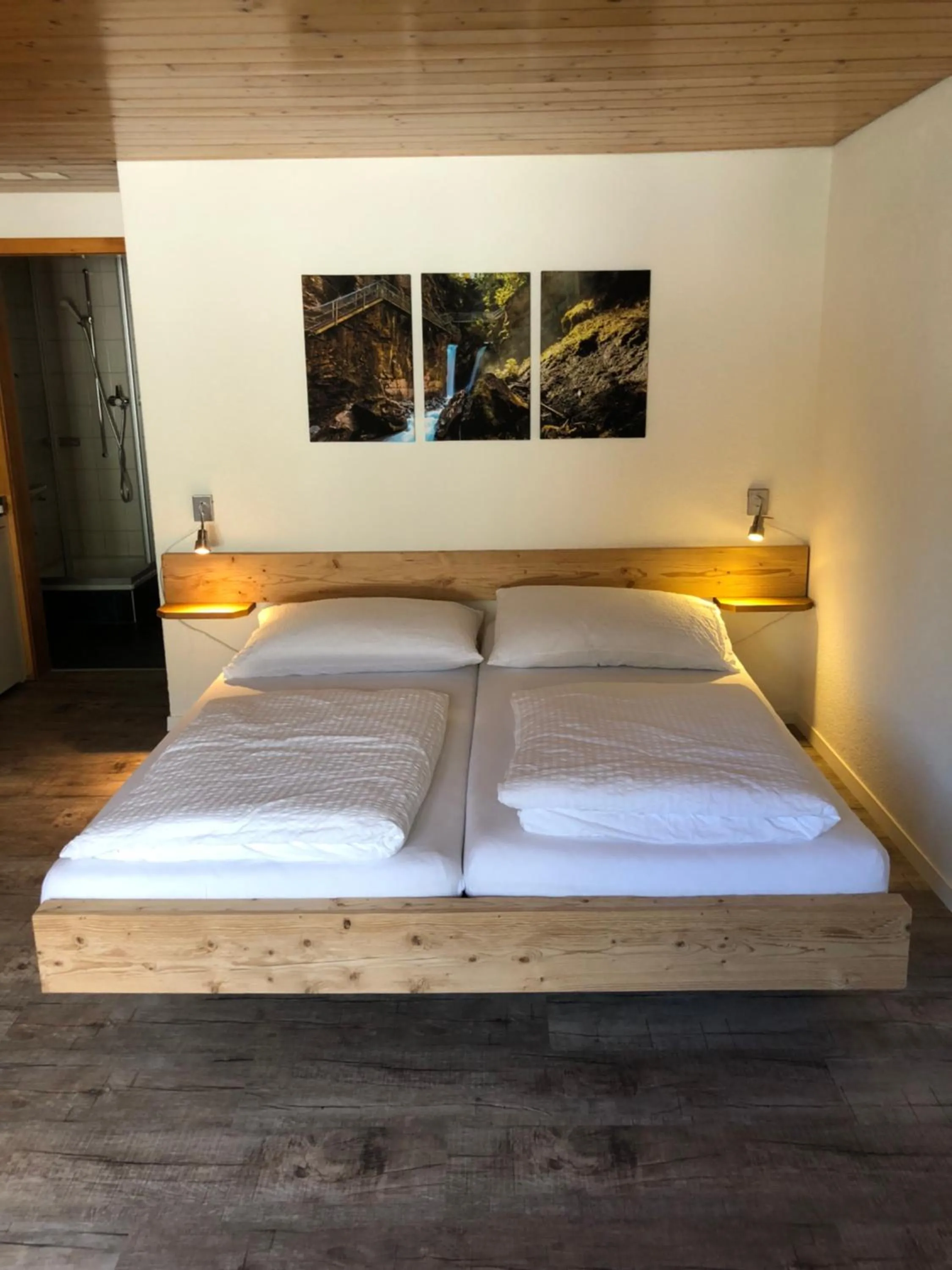 Bed in Hotel Restaurant Simplon
