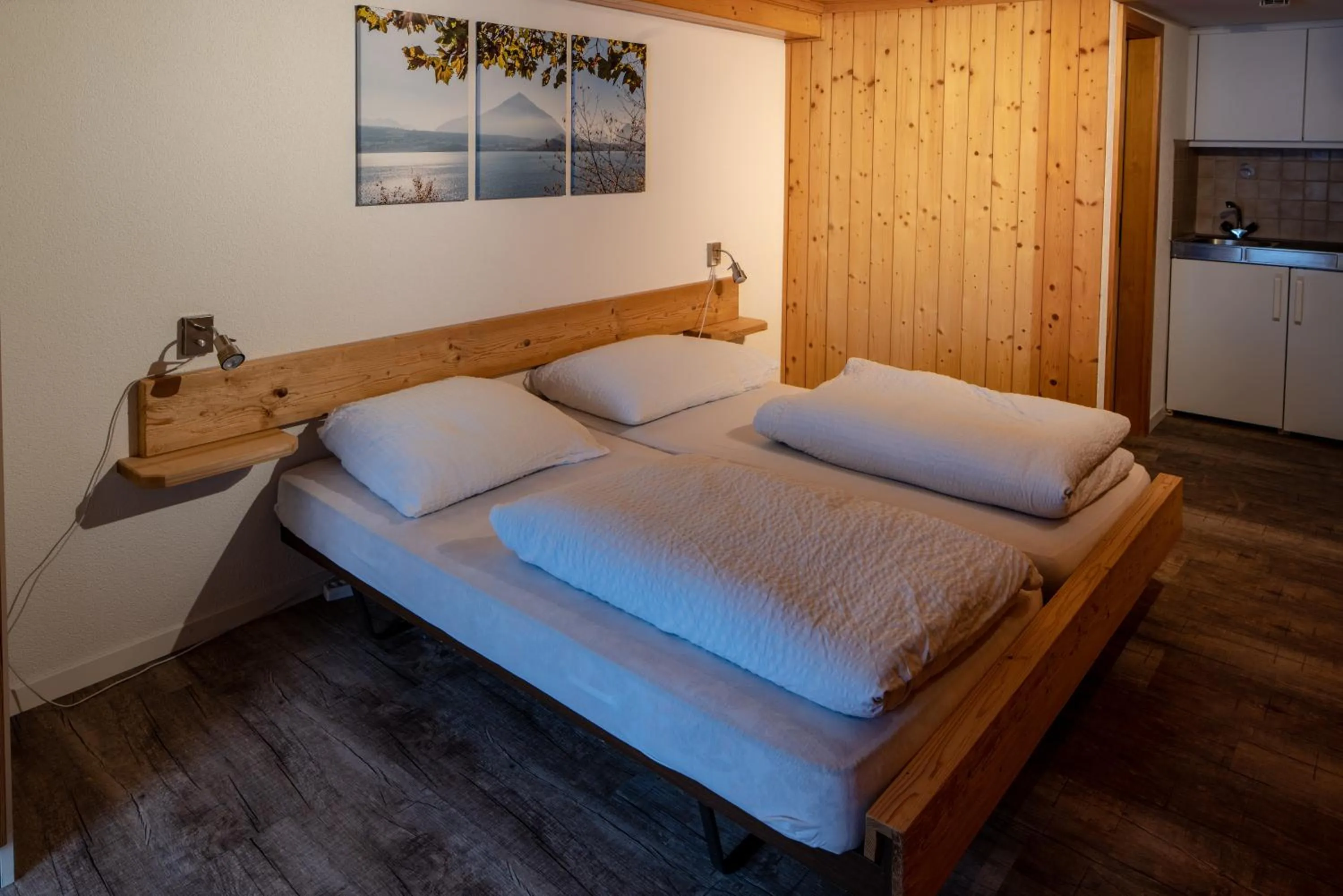 Bed in Hotel Restaurant Simplon