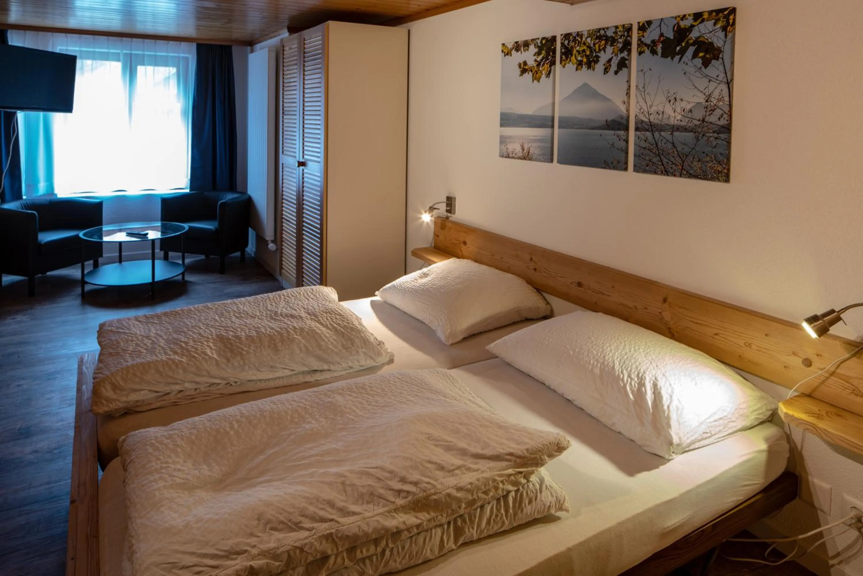 Bed in Hotel Restaurant Simplon