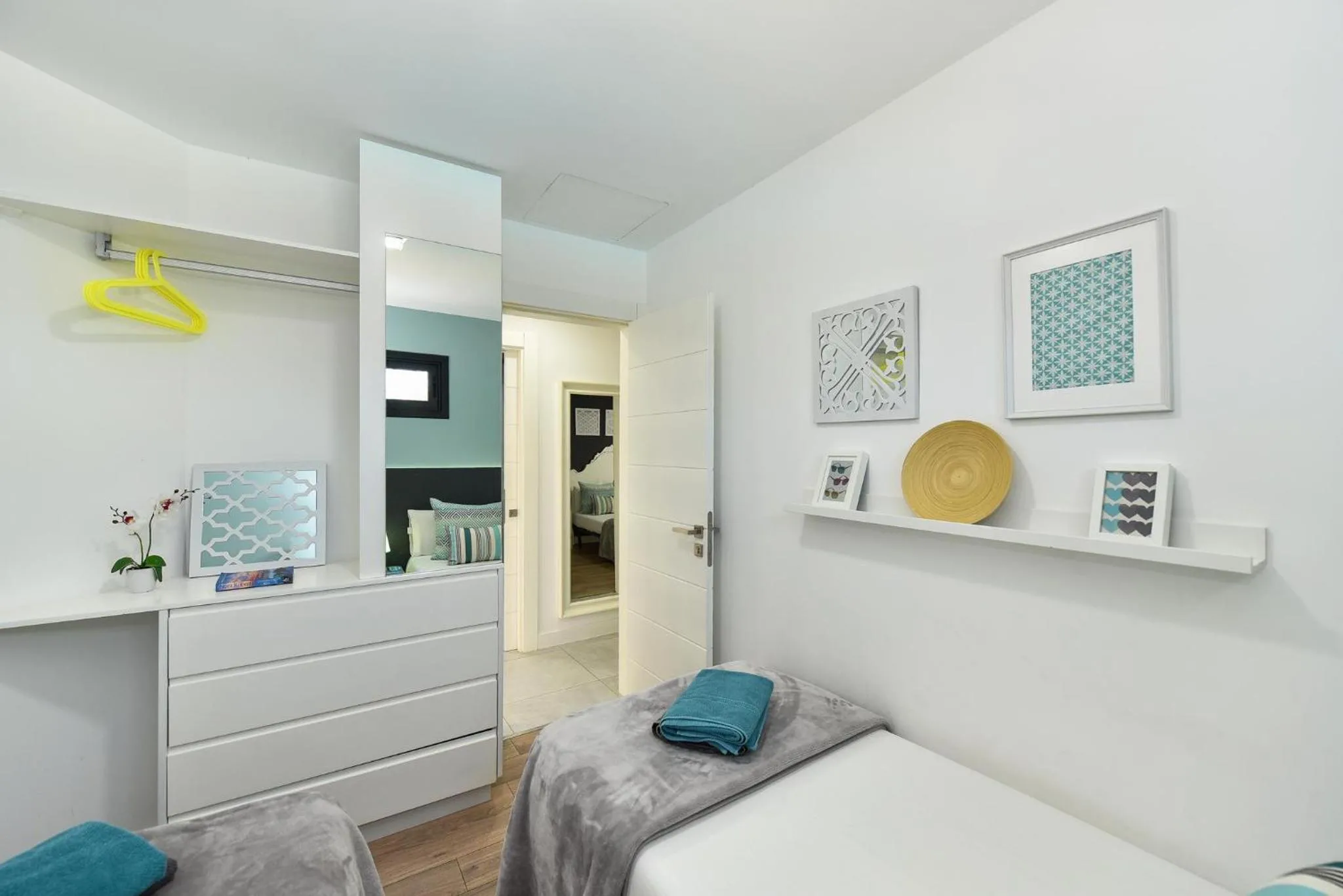 Bedroom, Bed in Cozy bungalow for 6 in Playa del Inglés GD04 by VillaGranCanaria