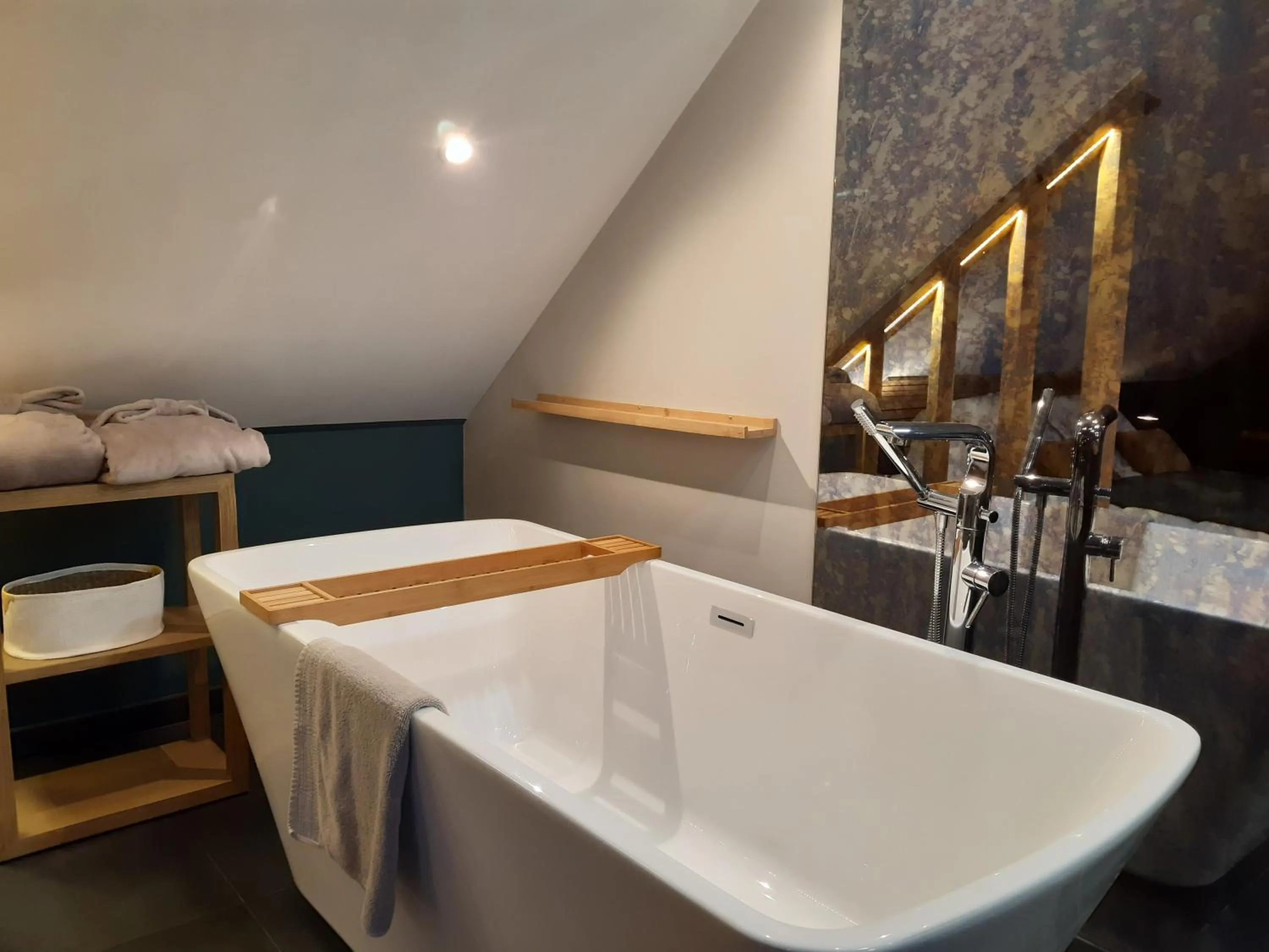 Bathroom, Bed in Chambres D´Hôtes Herbes Folles