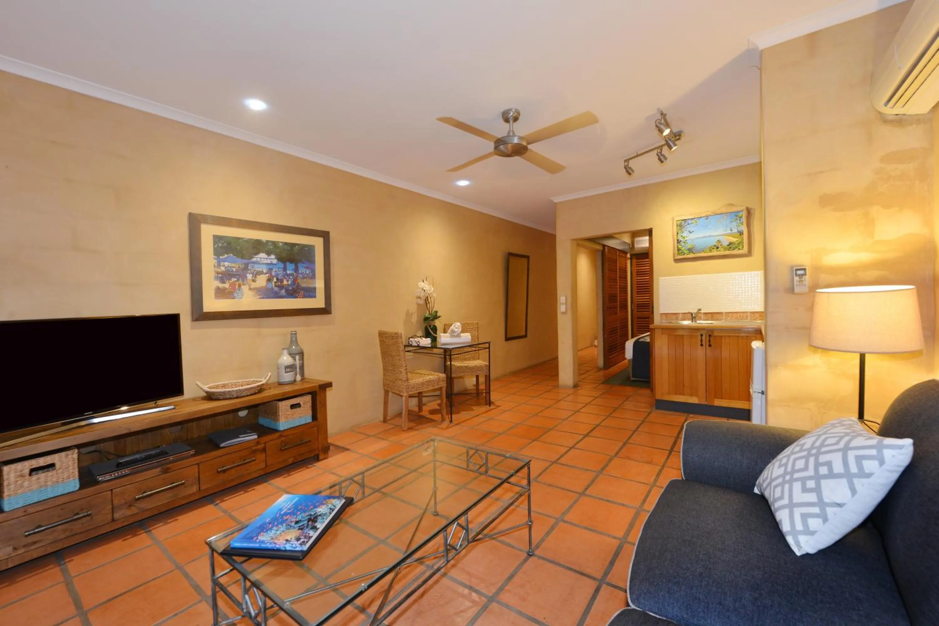 Living room in Seascape Apartments at Villa San Michele