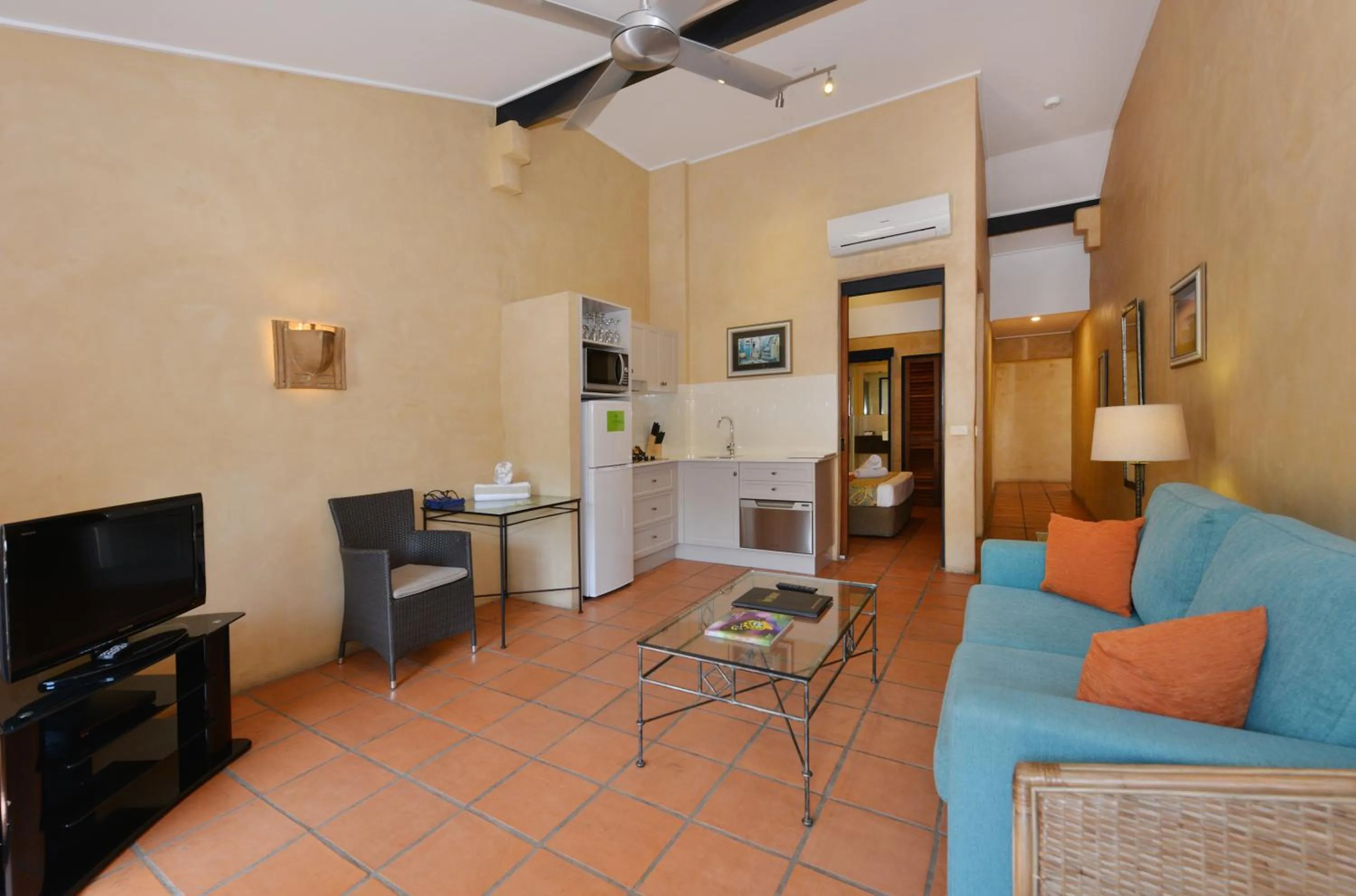 Living room in Seascape Apartments at Villa San Michele