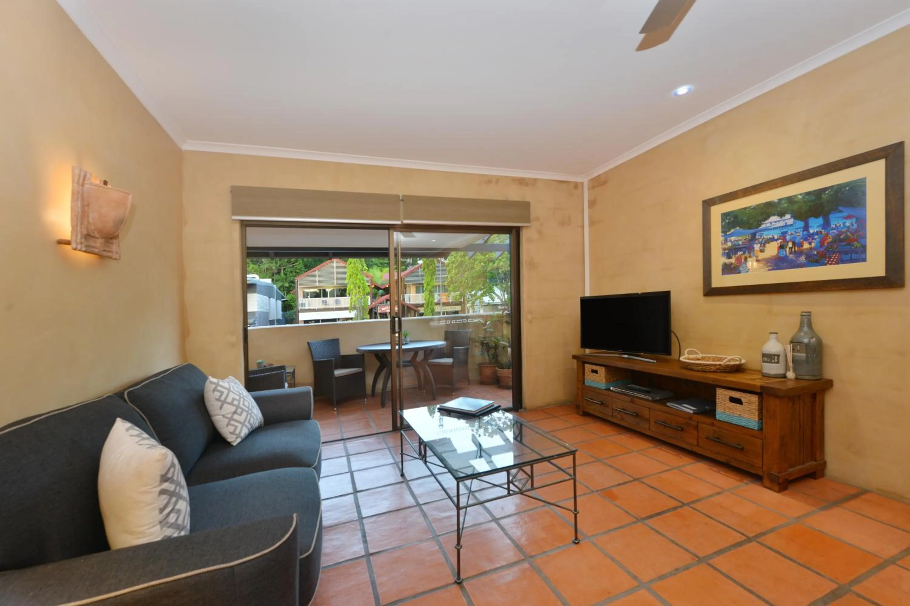 Living room in Seascape Apartments at Villa San Michele