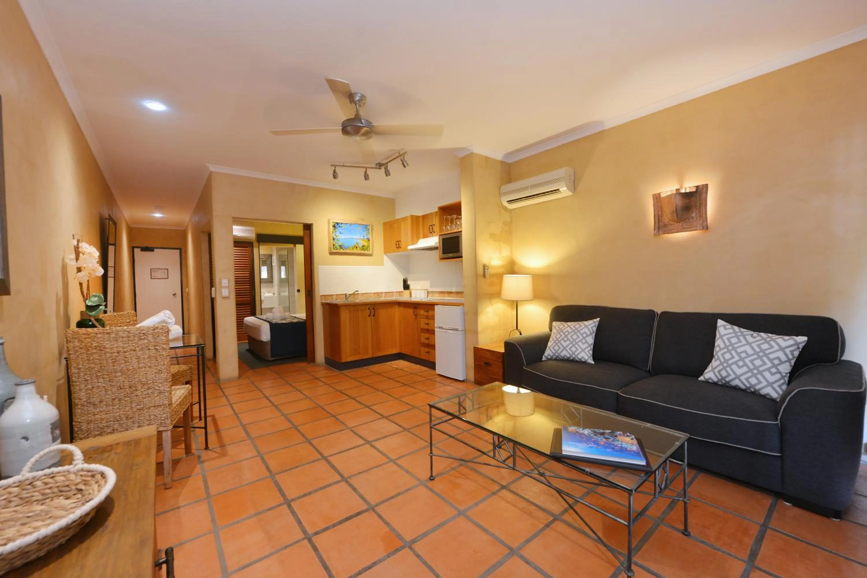 Living room in Seascape Apartments at Villa San Michele
