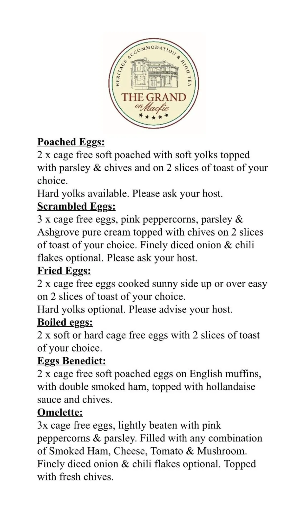 Breakfast in The Grand On Macfie