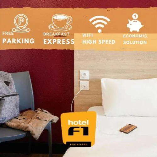 Bed in HotelF1 Perpignan Sud