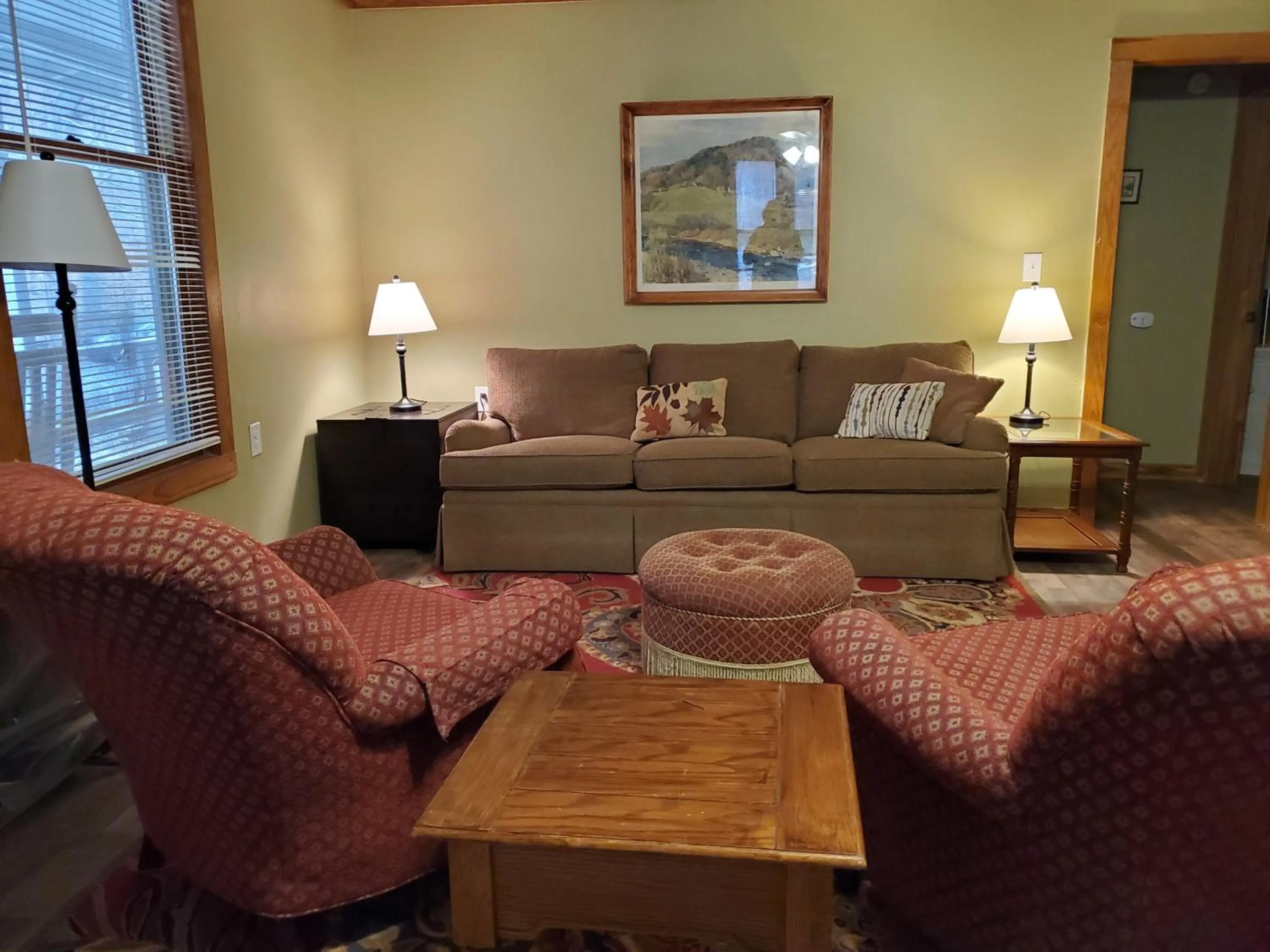 Seating area in The Cabins at Healing Springs