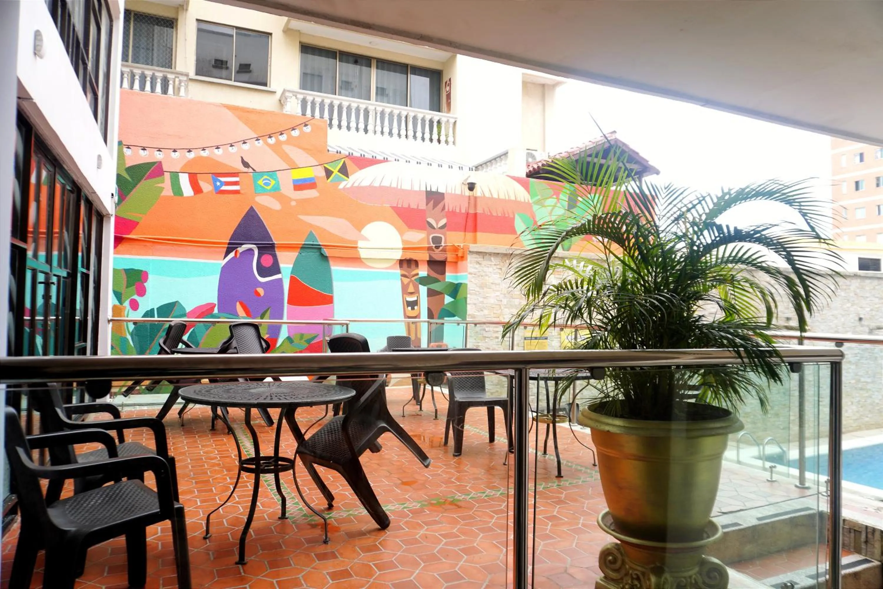 Pool view in Hotel Dorado BAQ