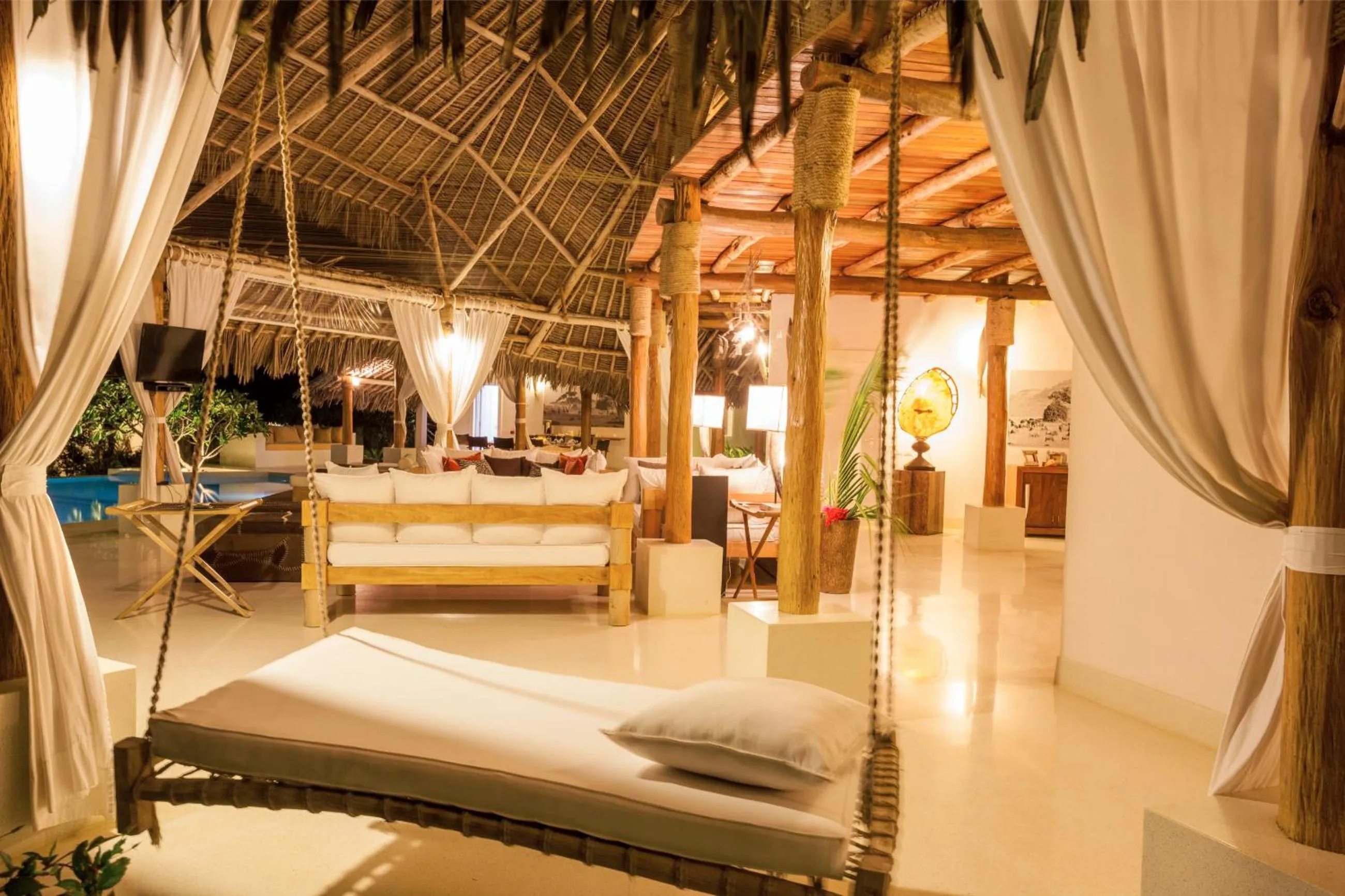 Communal lounge/ TV room, Bed in The Kasa Malindi