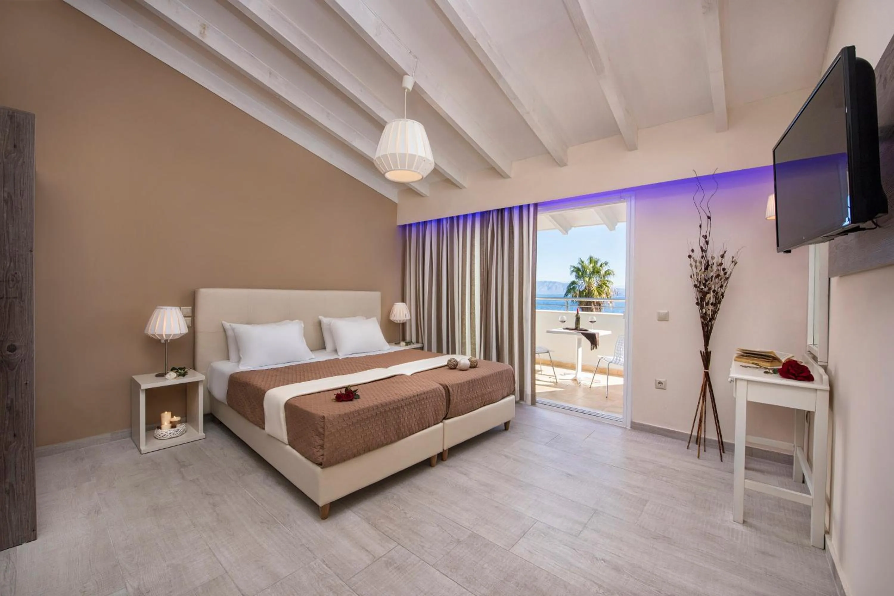 Balcony/Terrace, Bed in Onar Corfu Aparts & Studios