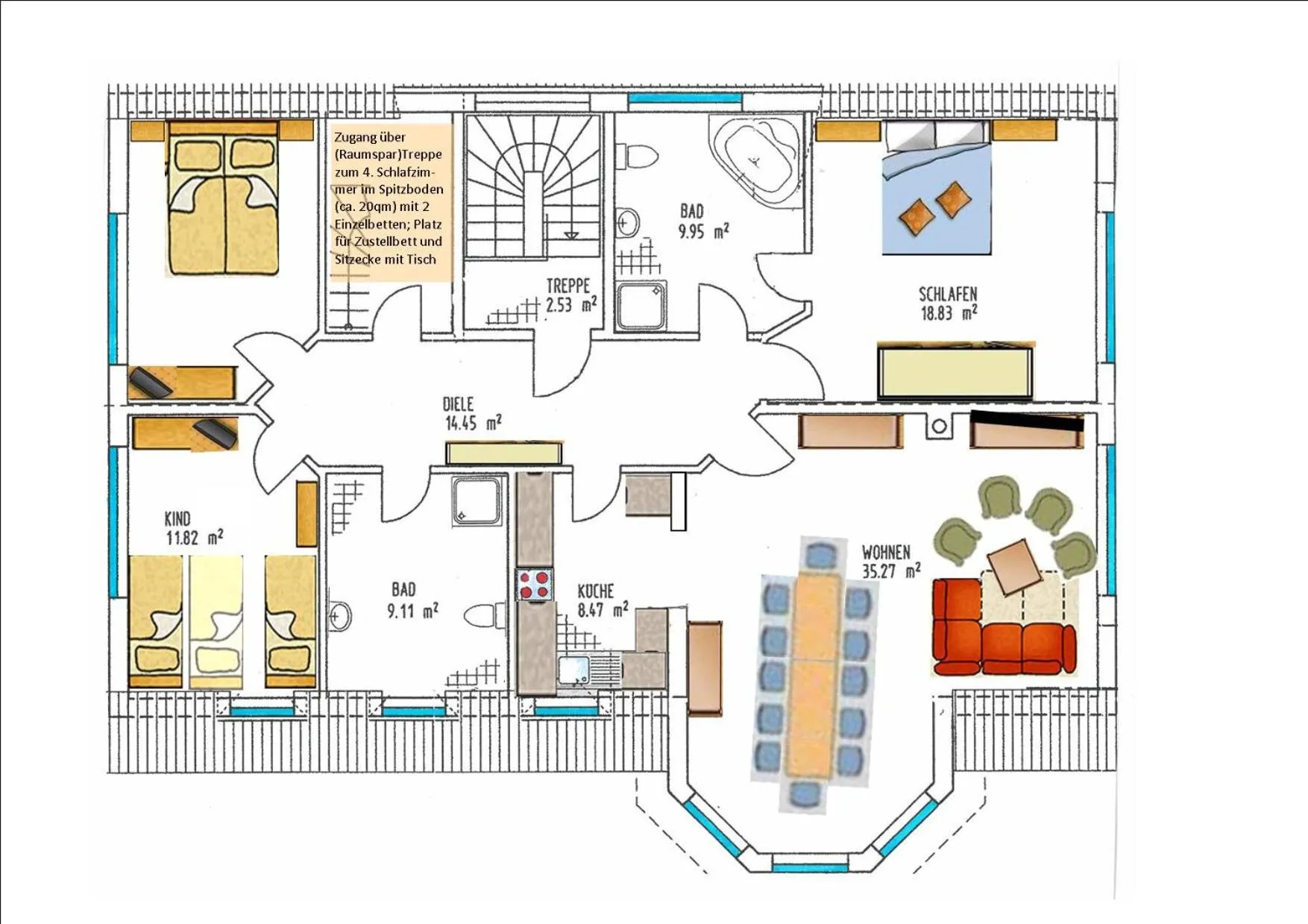 Floor plan in Feriendomizil am Hafen