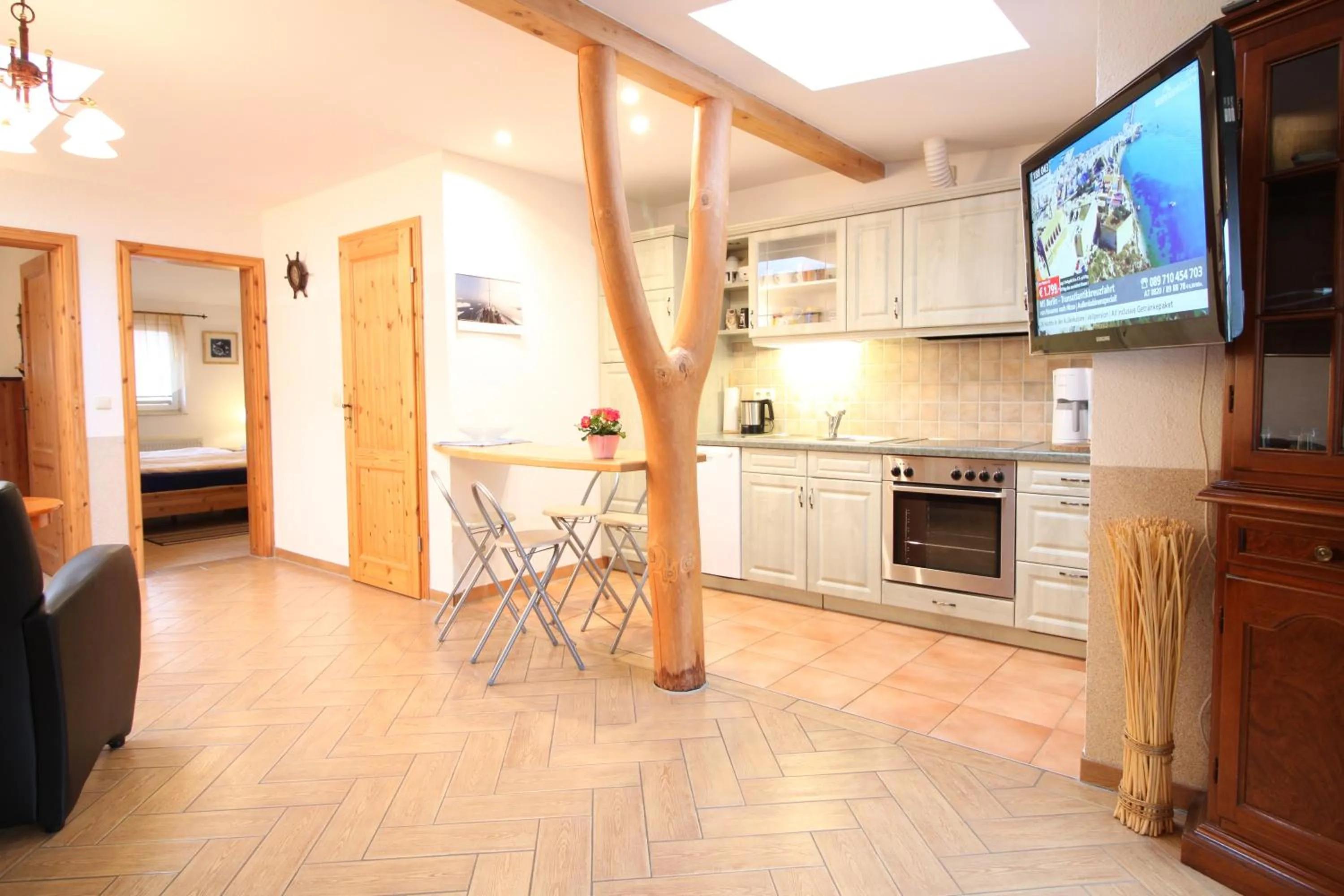 Kitchen or kitchenette in Feriendomizil am Hafen