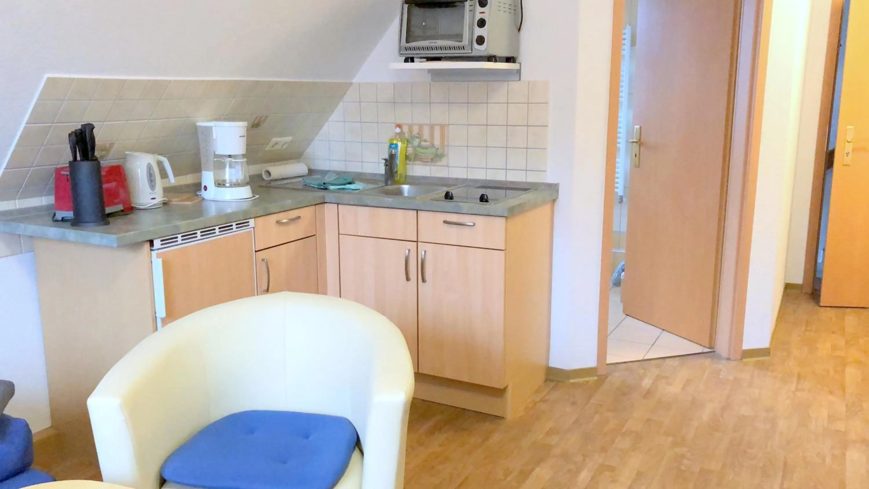 Kitchen or kitchenette in Feriendomizil am Hafen