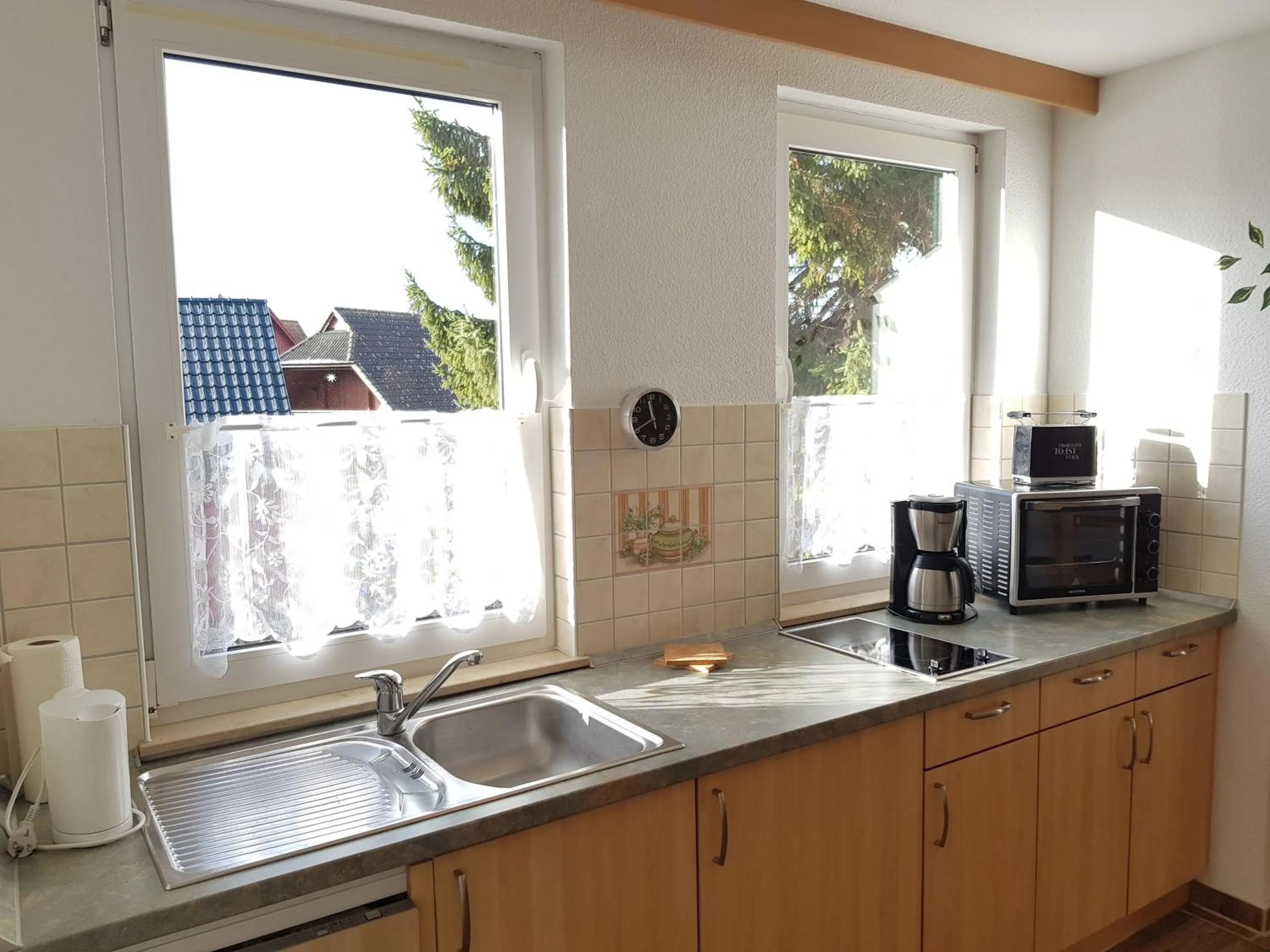 Kitchen or kitchenette in Feriendomizil am Hafen