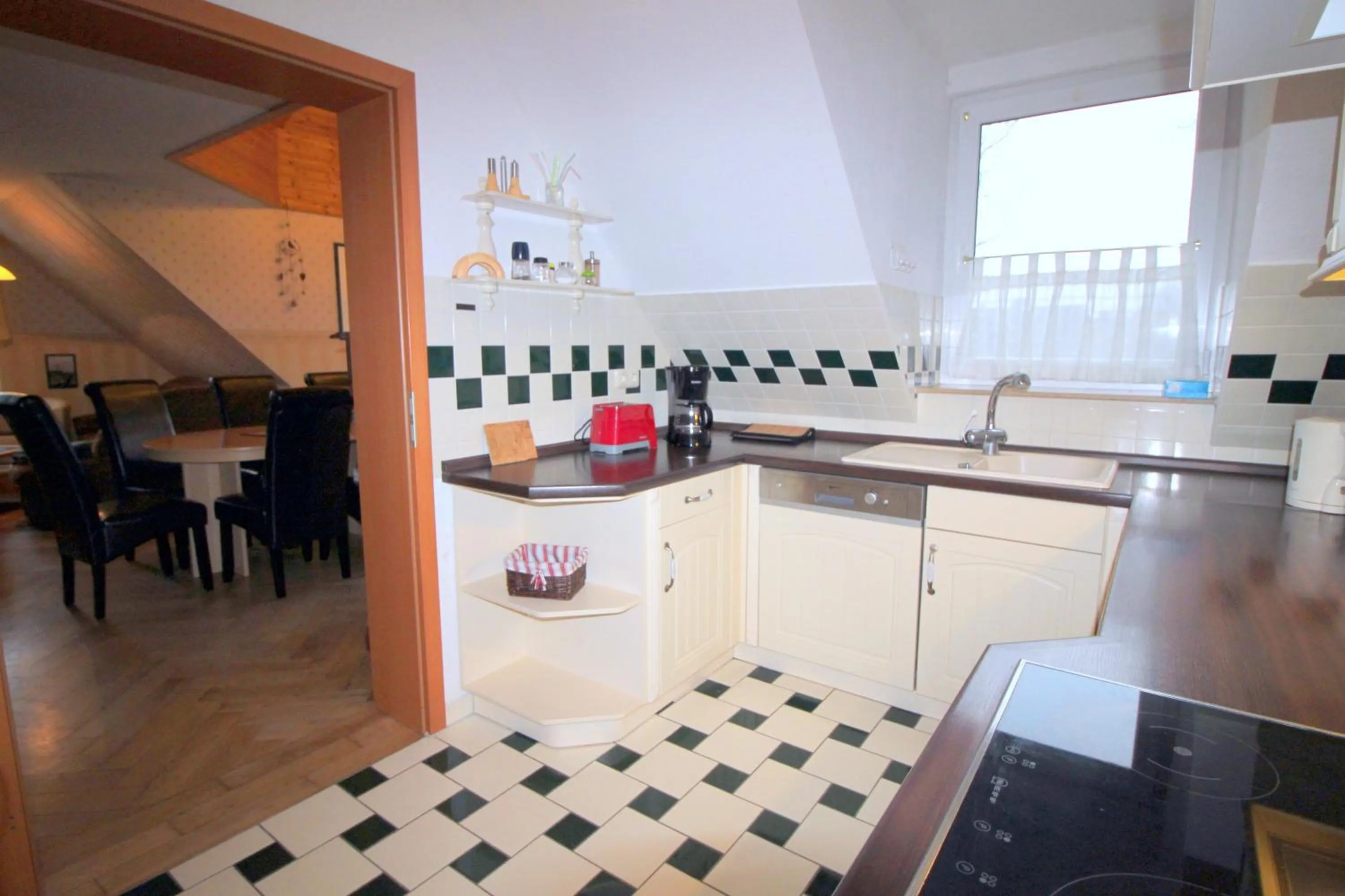 Kitchen or kitchenette in Feriendomizil am Hafen