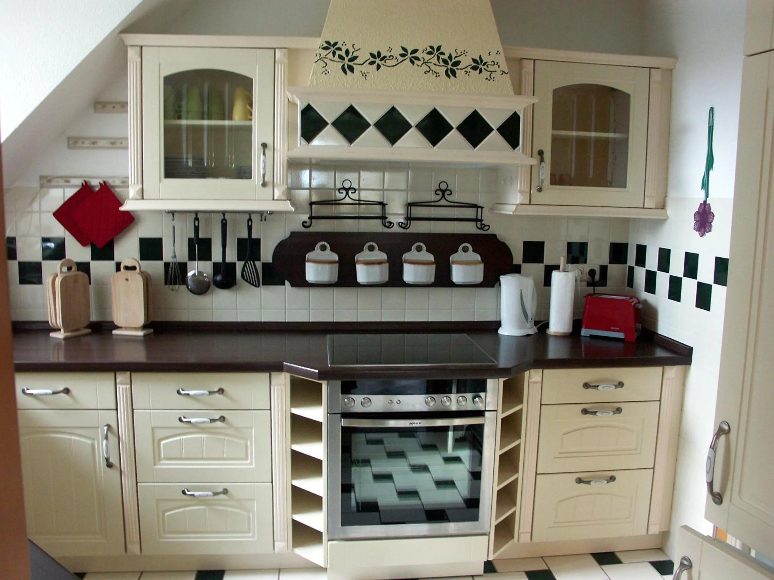 Kitchen or kitchenette in Feriendomizil am Hafen