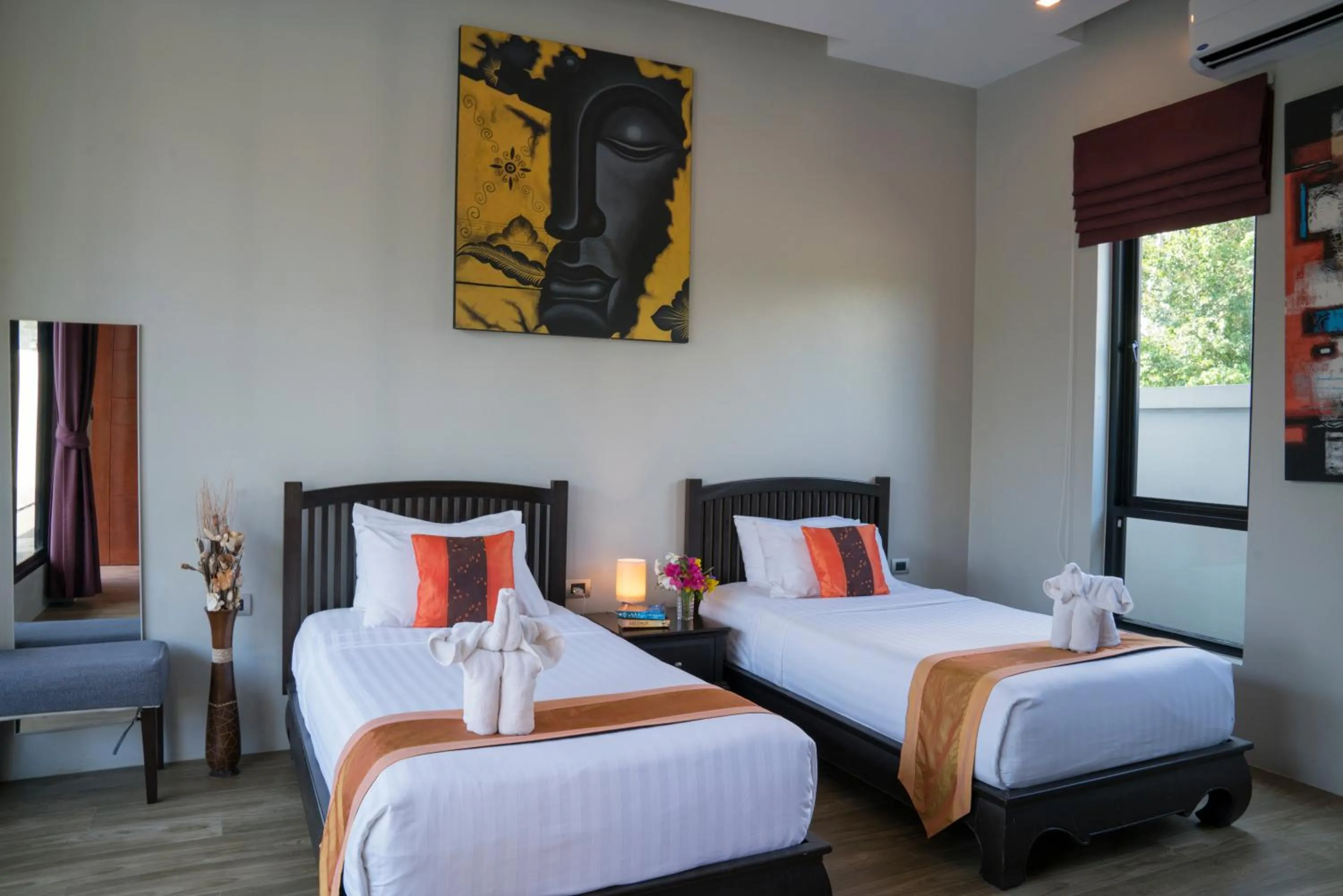 Bed in Narintara Private Pool Villas - Free Tuk-Tuk Service to the Beach!