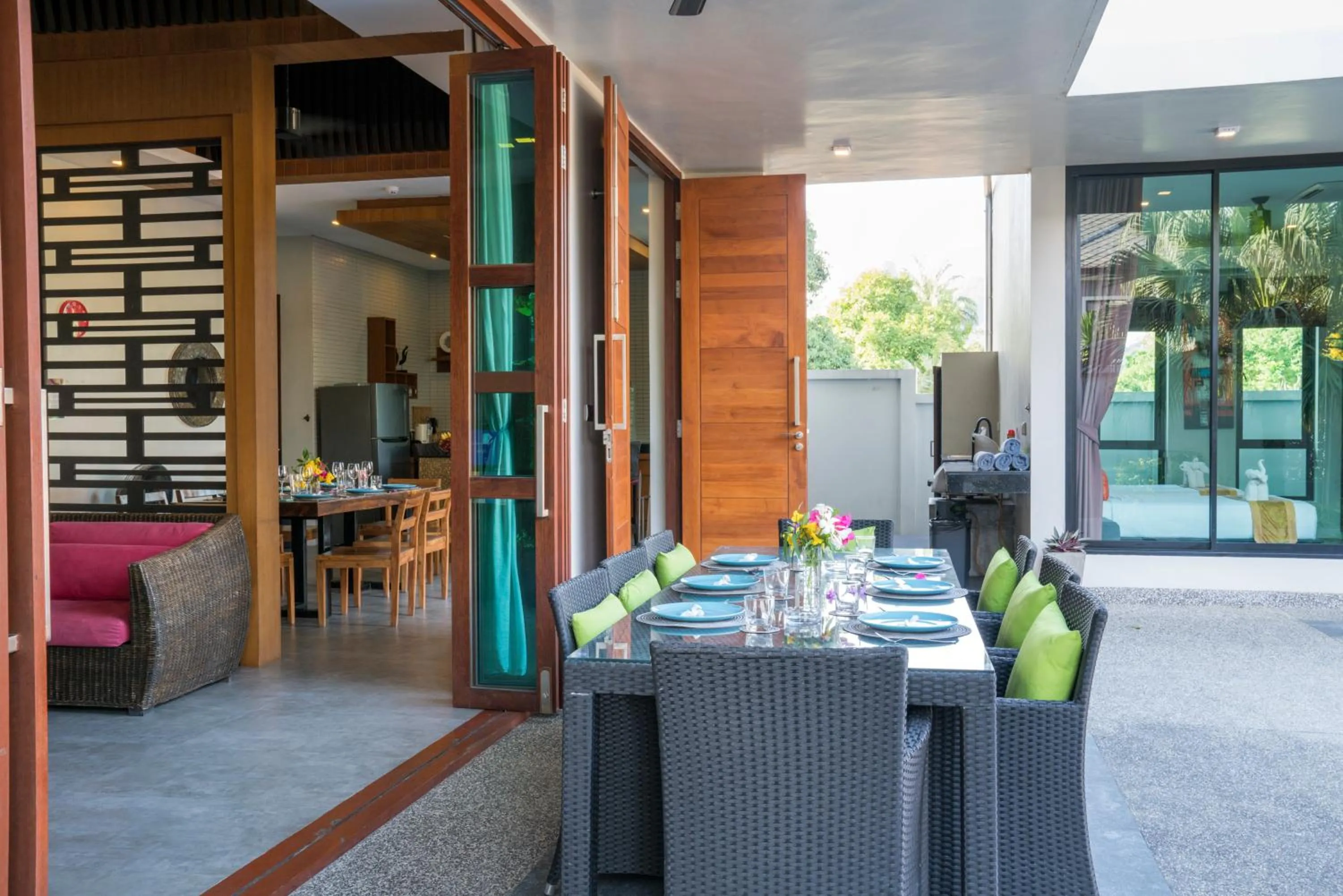 Patio in Narintara Private Pool Villas - Free Tuk-Tuk Service to the Beach!