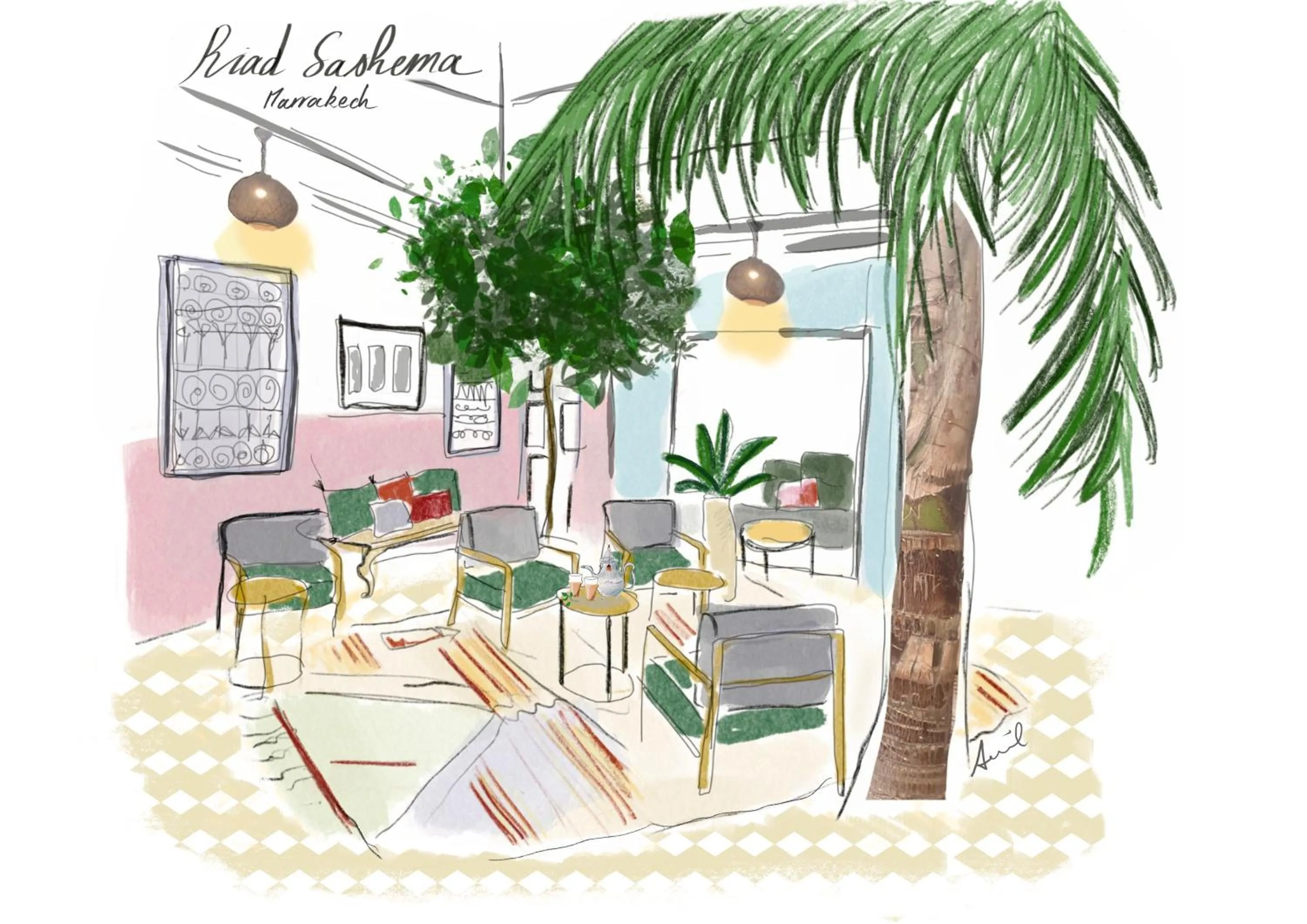 Patio in Riad Sashema