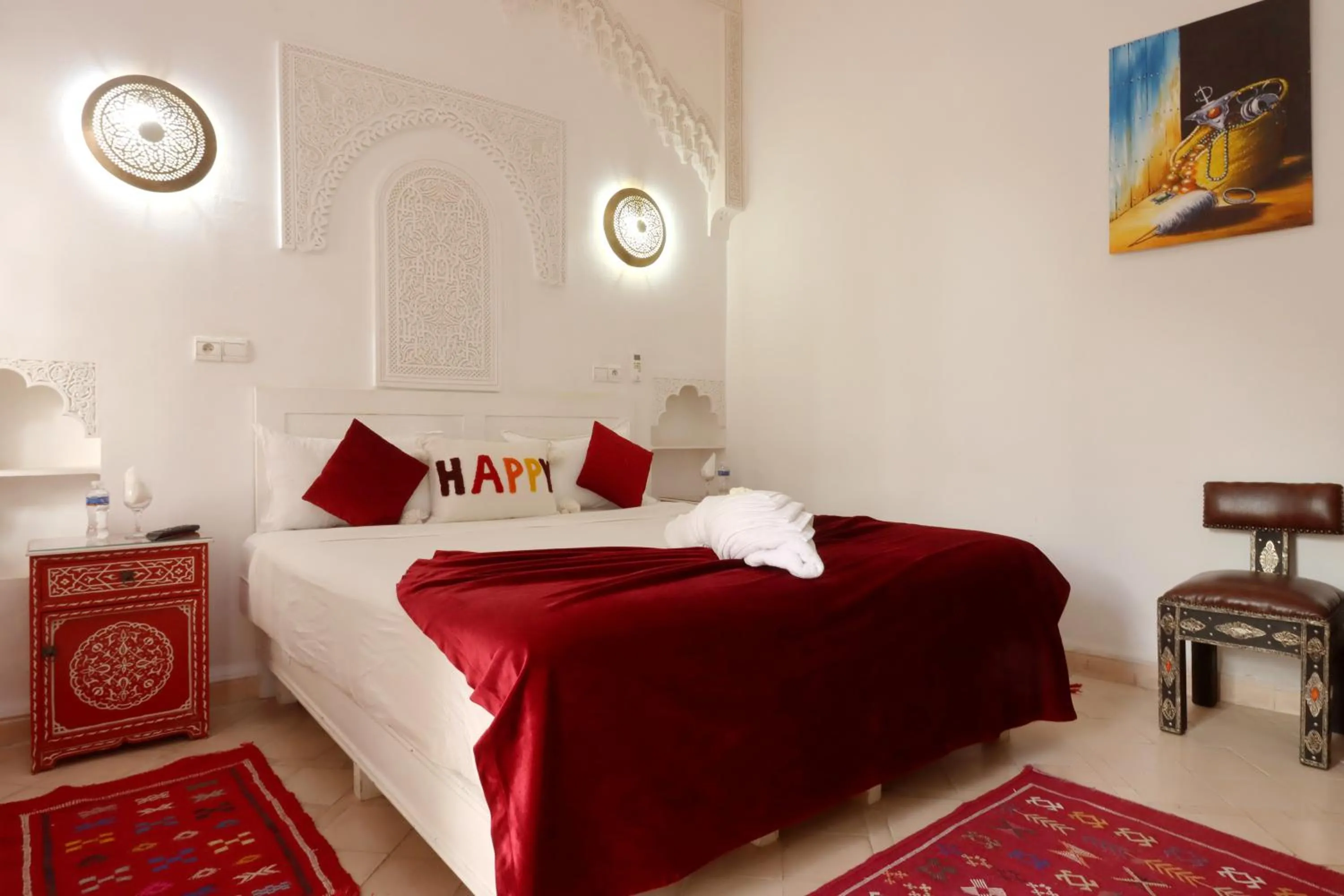 Bed in Riad Morocco Sky
