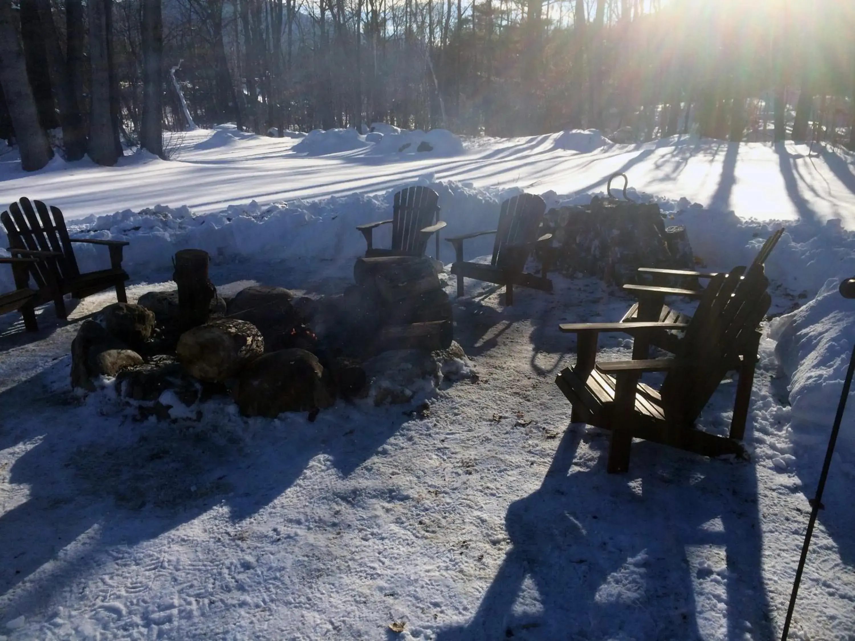 BBQ facilities, Winter in Adirondack Spruce Lodge