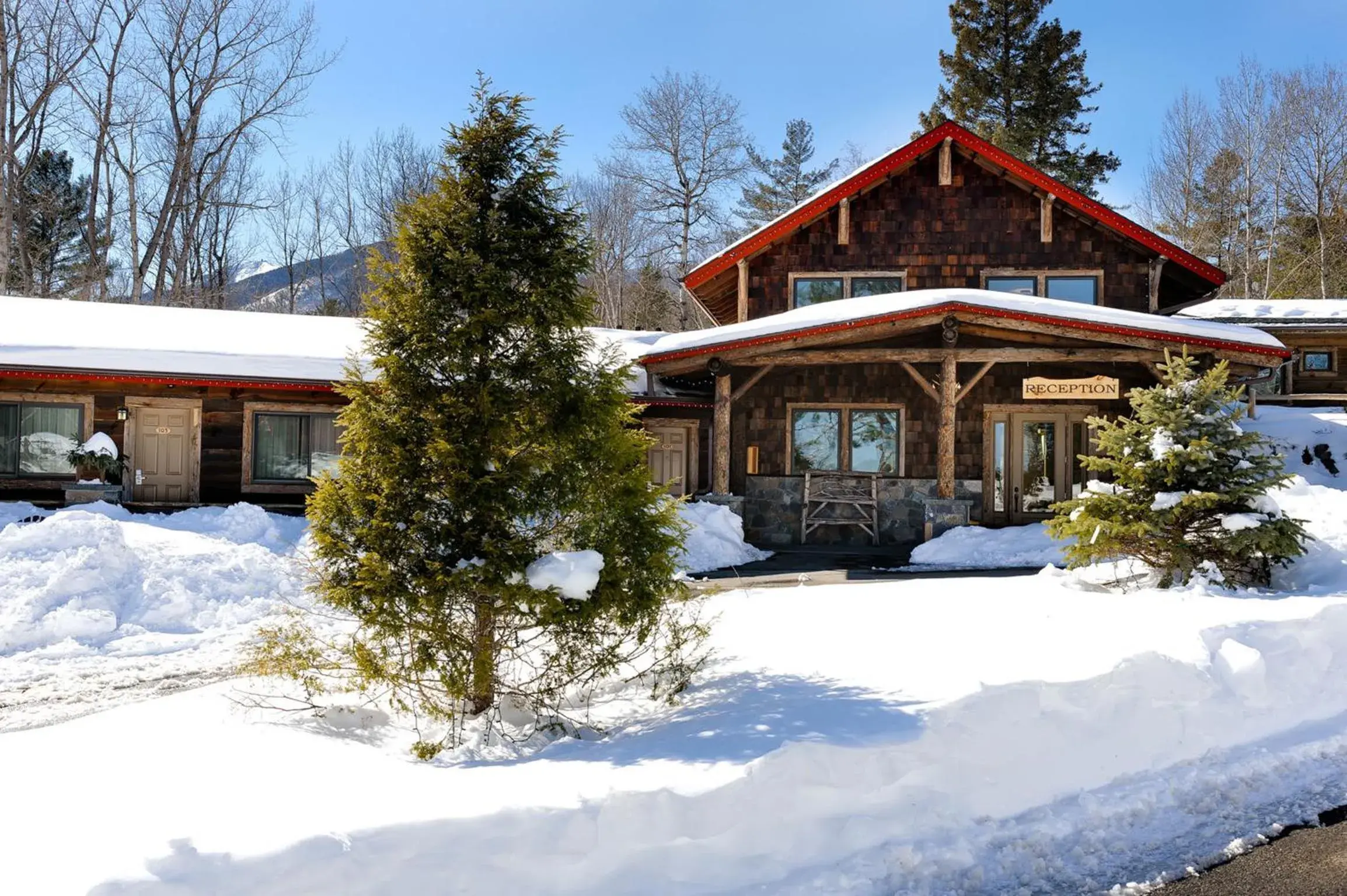 Winter in Adirondack Spruce Lodge