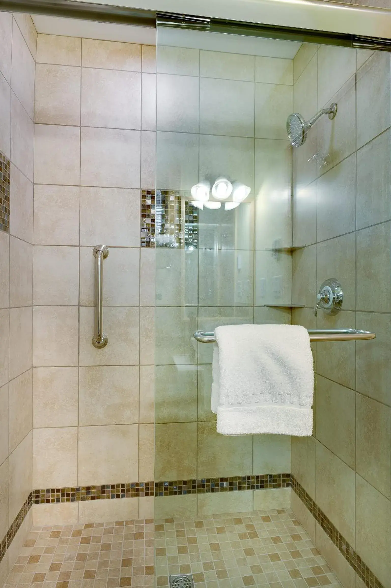 Shower, Bathroom in Adirondack Spruce Lodge