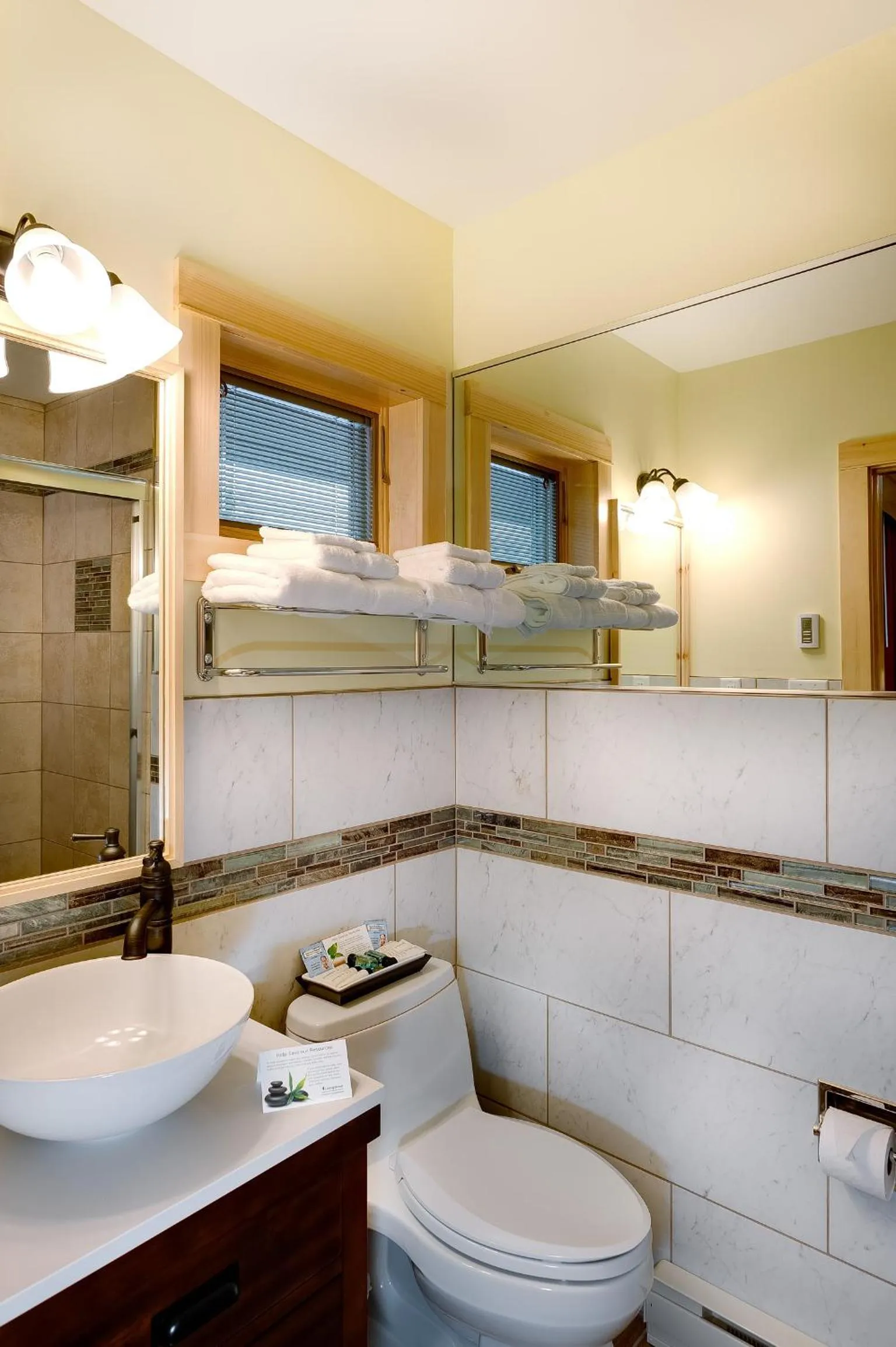 Toilet in Adirondack Spruce Lodge