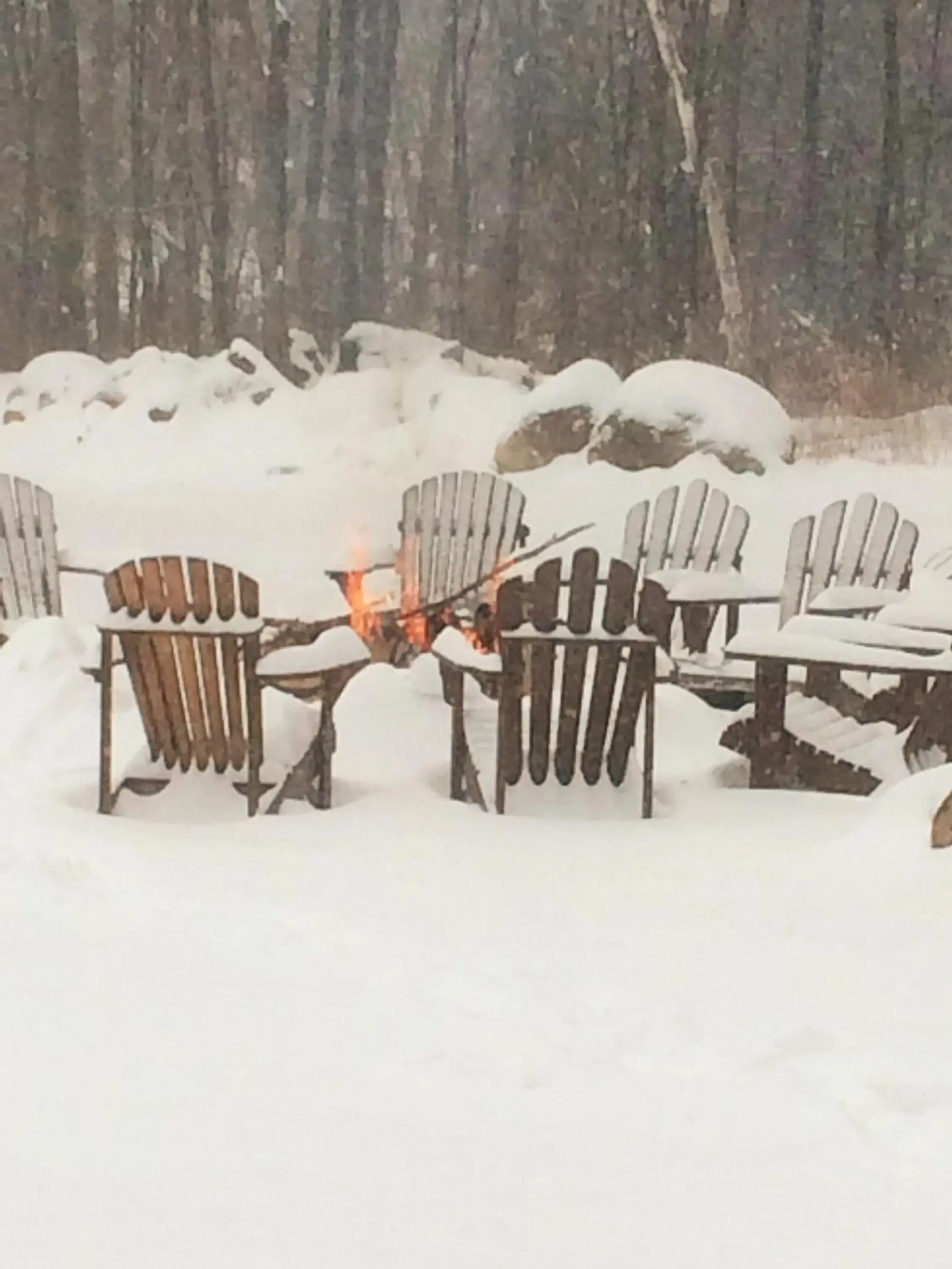 Winter in Adirondack Spruce Lodge