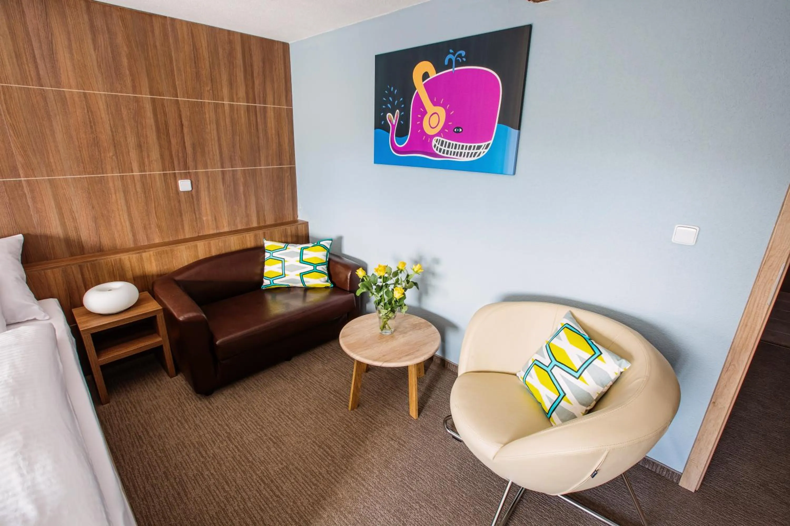 Seating area in Hotel Na Šustně