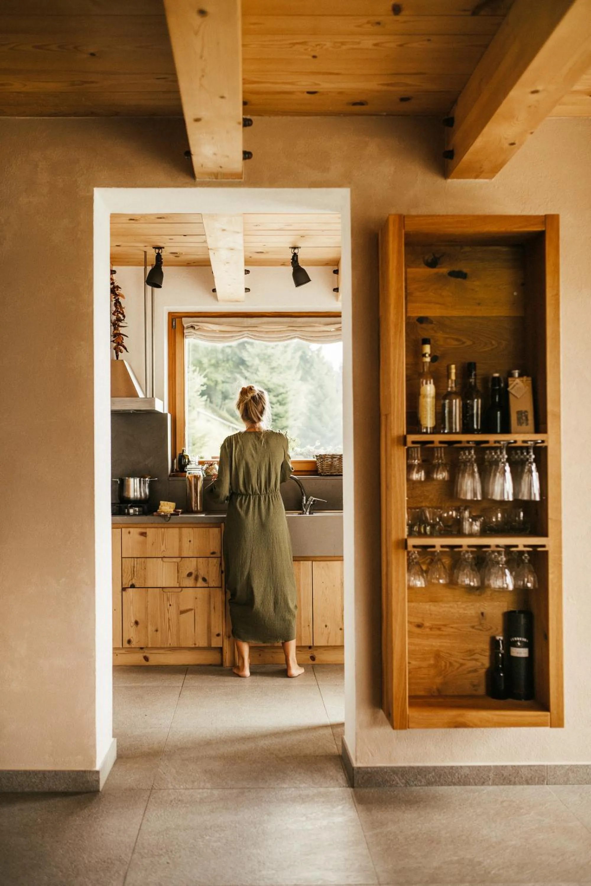 Kitchen or kitchenette in Eco Chalet Astra Montana