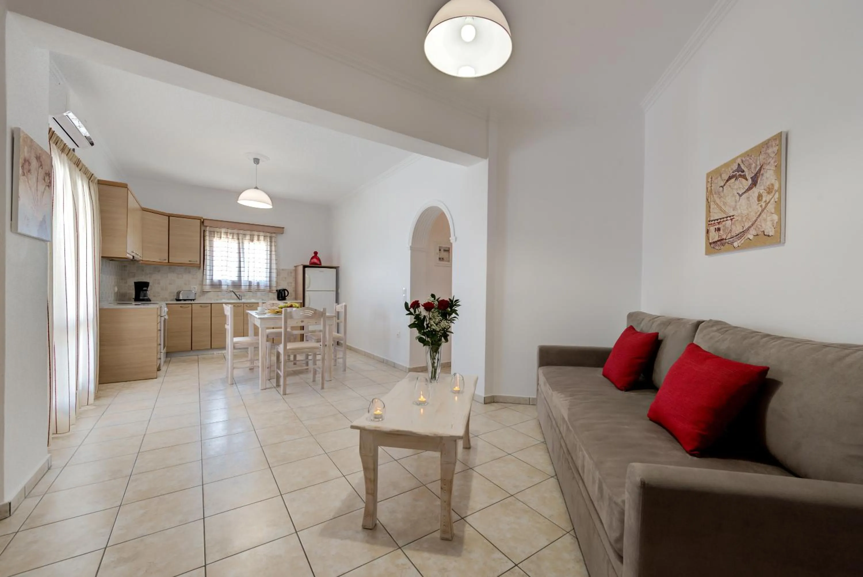 Kitchen or kitchenette in Akrotiri Apartments