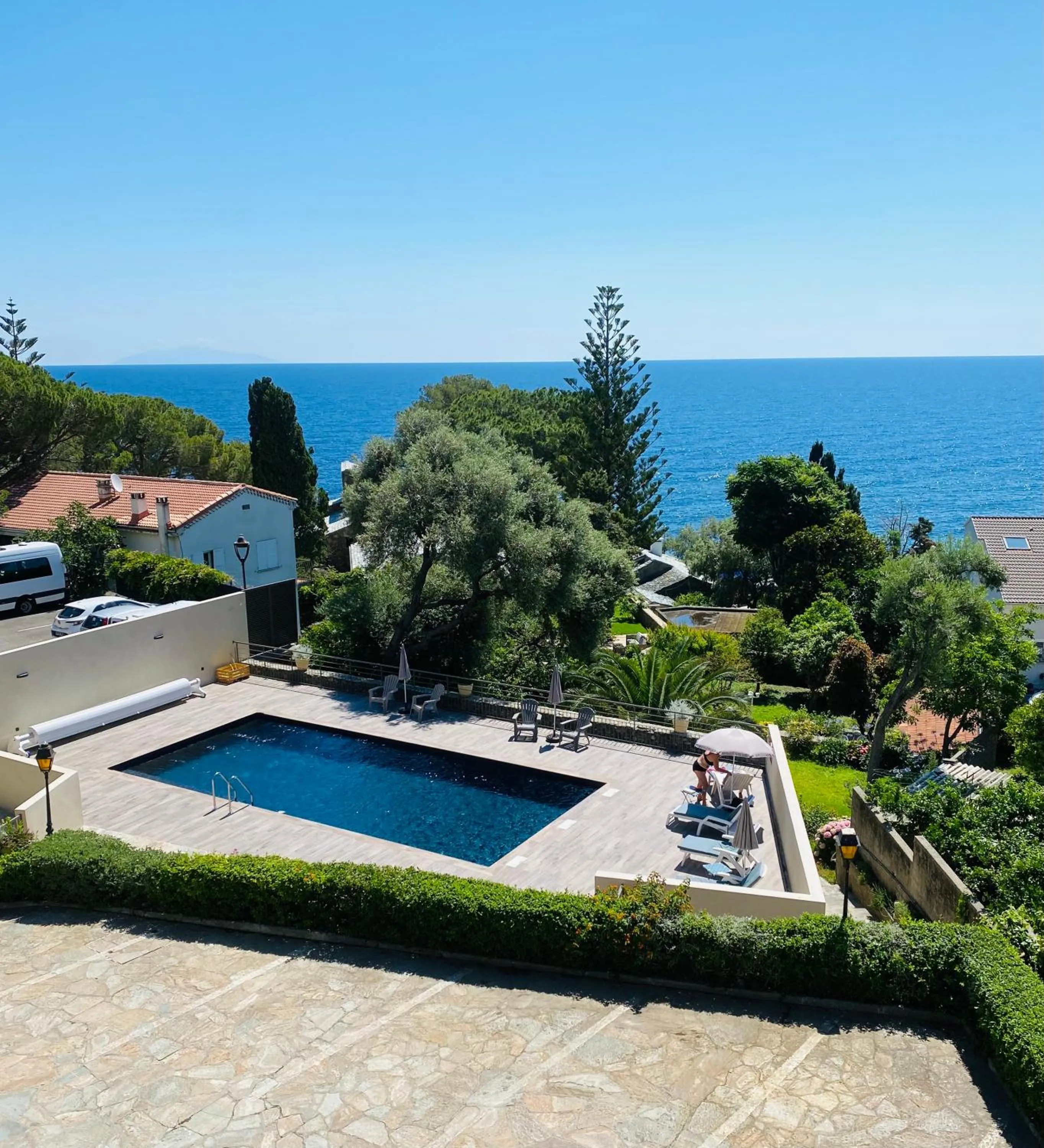 Pool view in Hotel Cyrnea