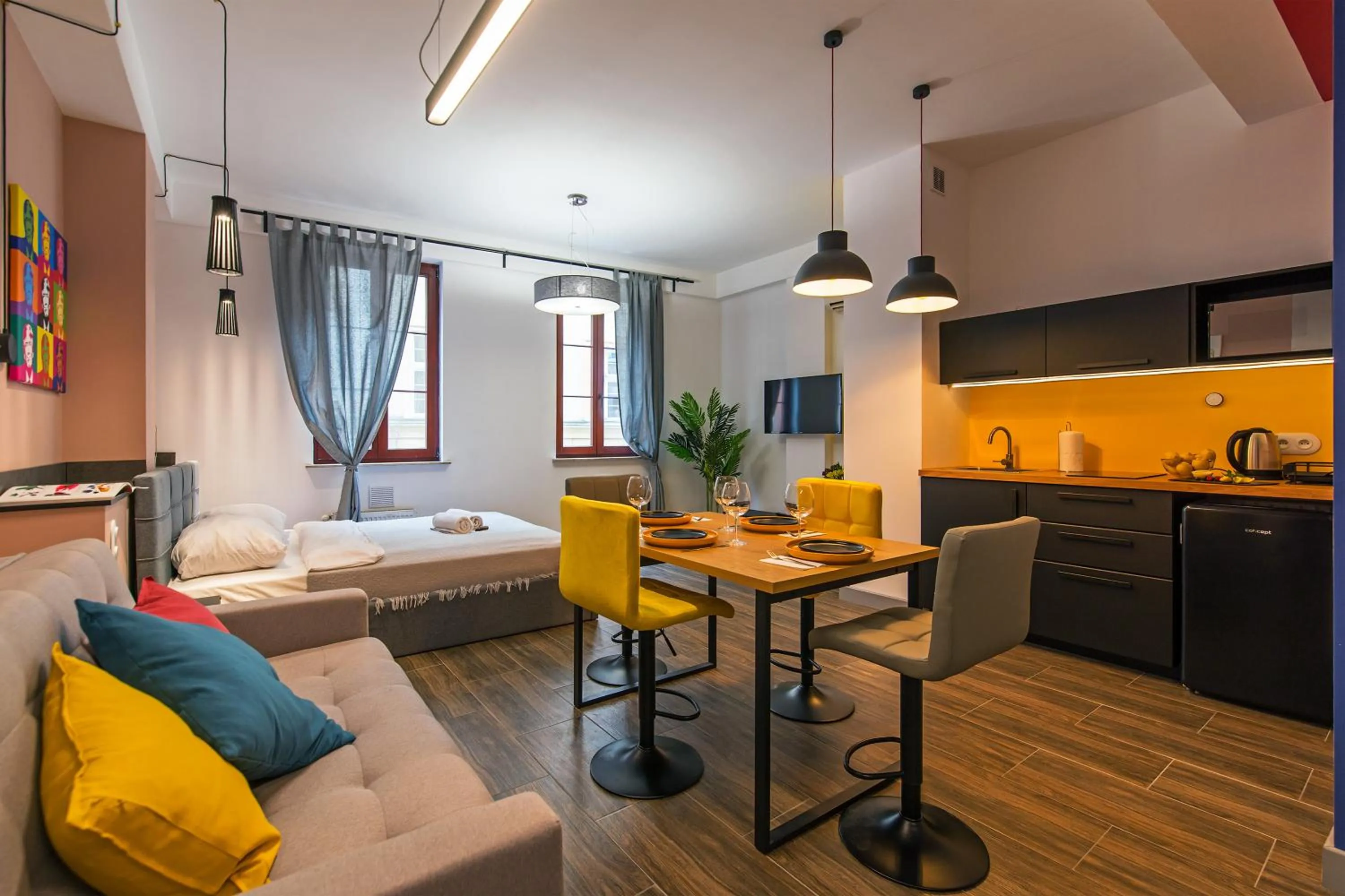 Living room, Bed in Galeria Italiana Apartments