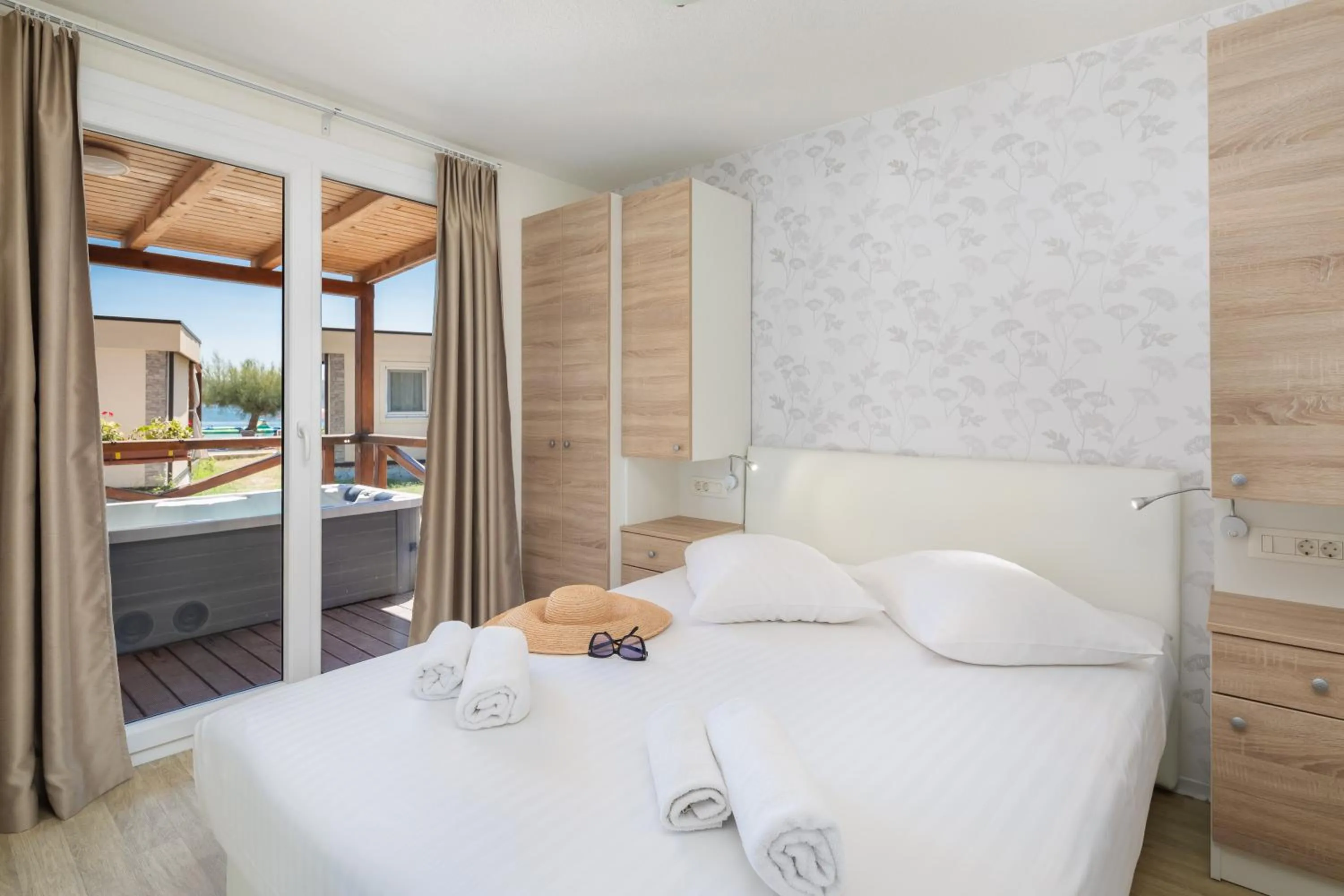 Bedroom, Bed in Mobile Homes Camp Galeb