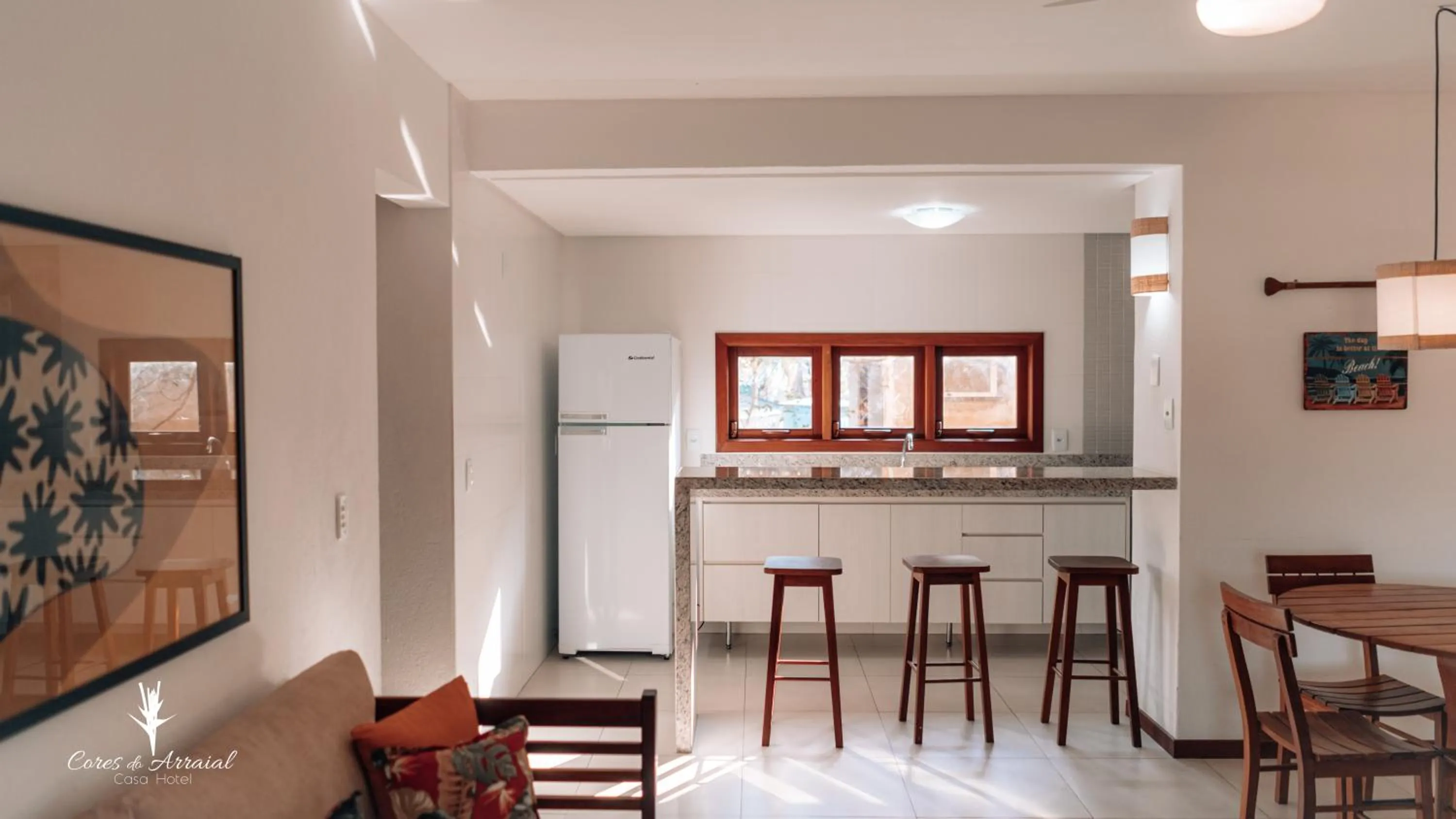 Kitchen or kitchenette in Cores do Arraial Residence Hotel