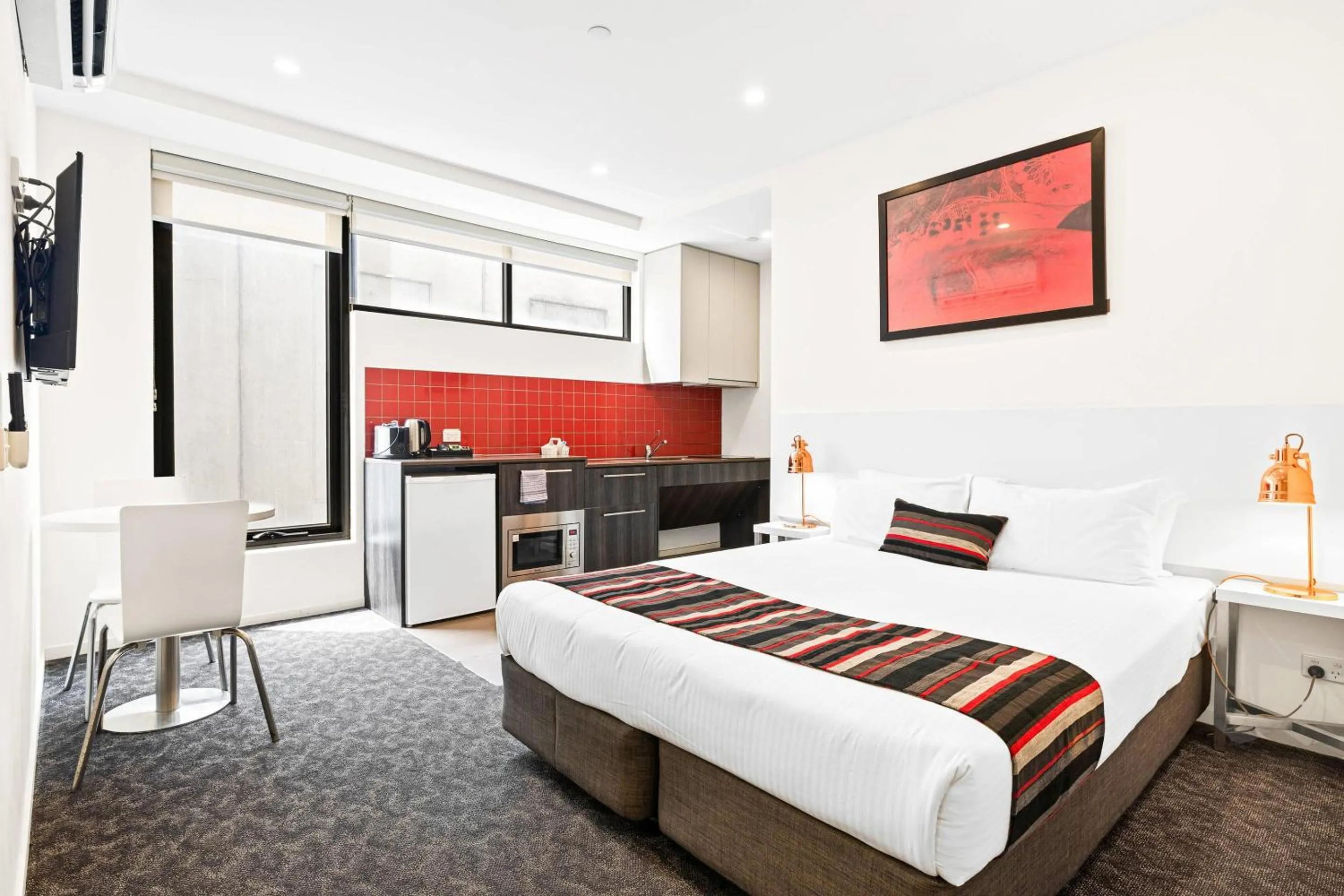 Bedroom, Bed in Comfort Apartments Box Hill