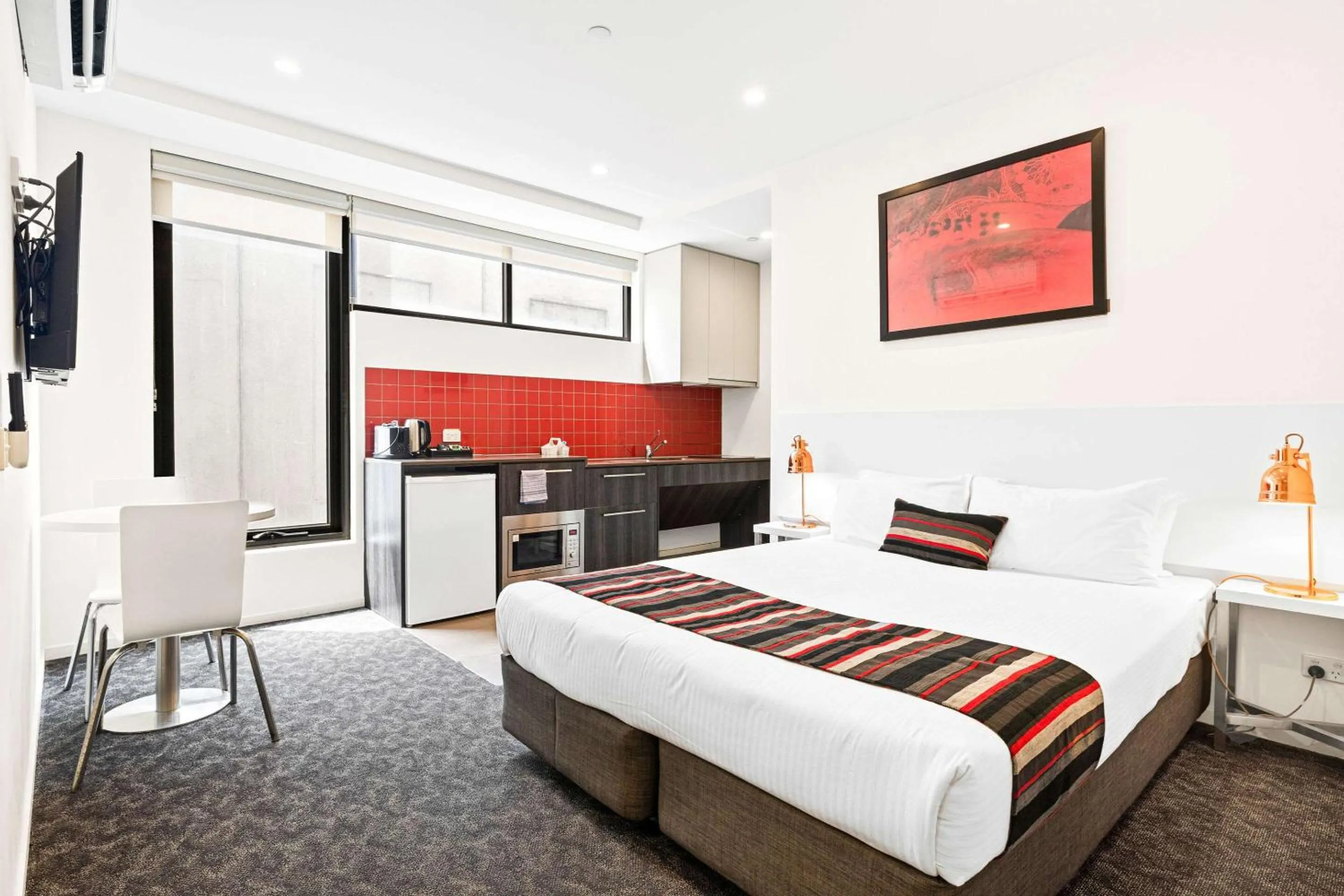 Bedroom, Bed in Comfort Apartments Box Hill