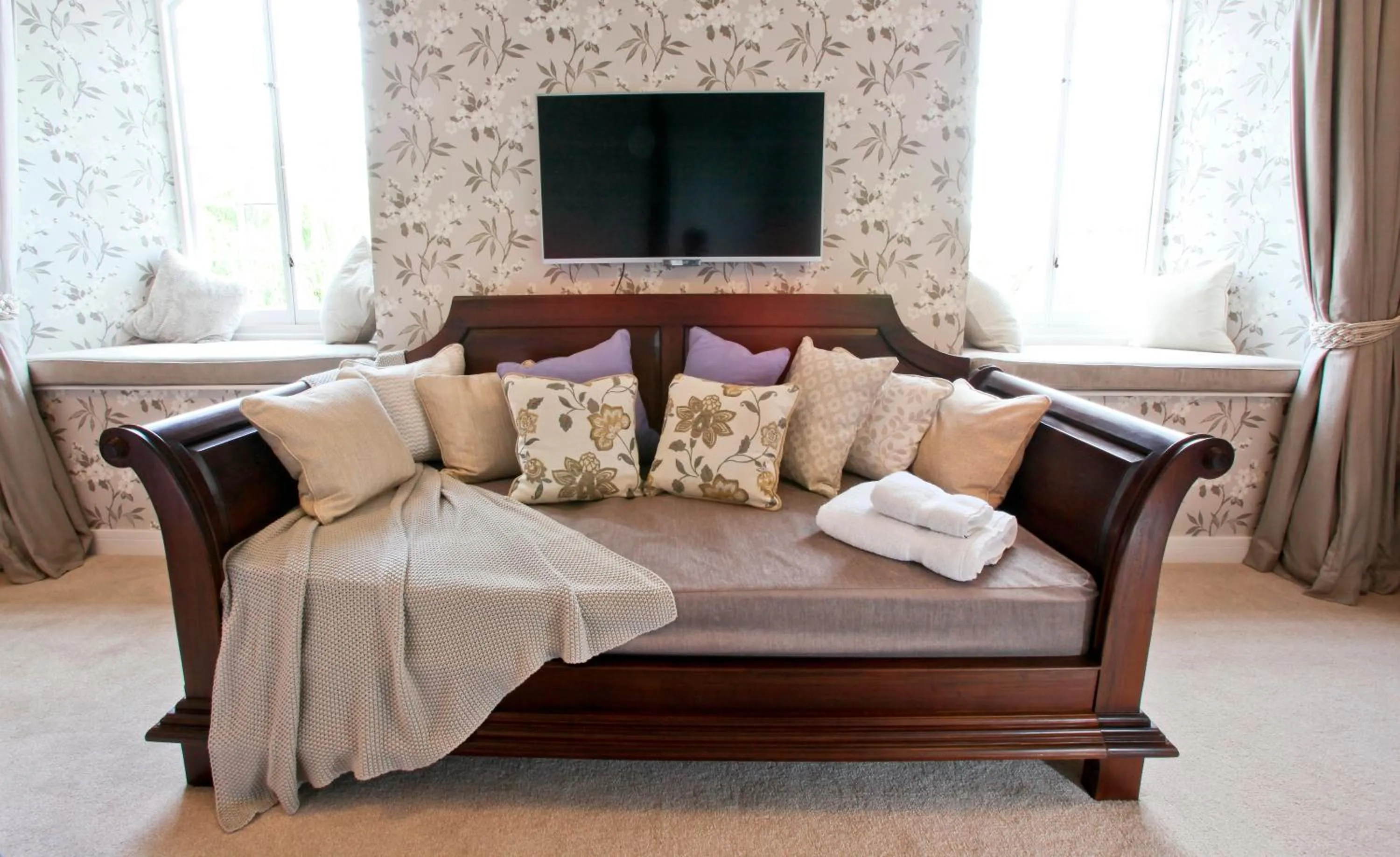 Decorative detail, Bed in Notley Arms Inn Exmoor National Park